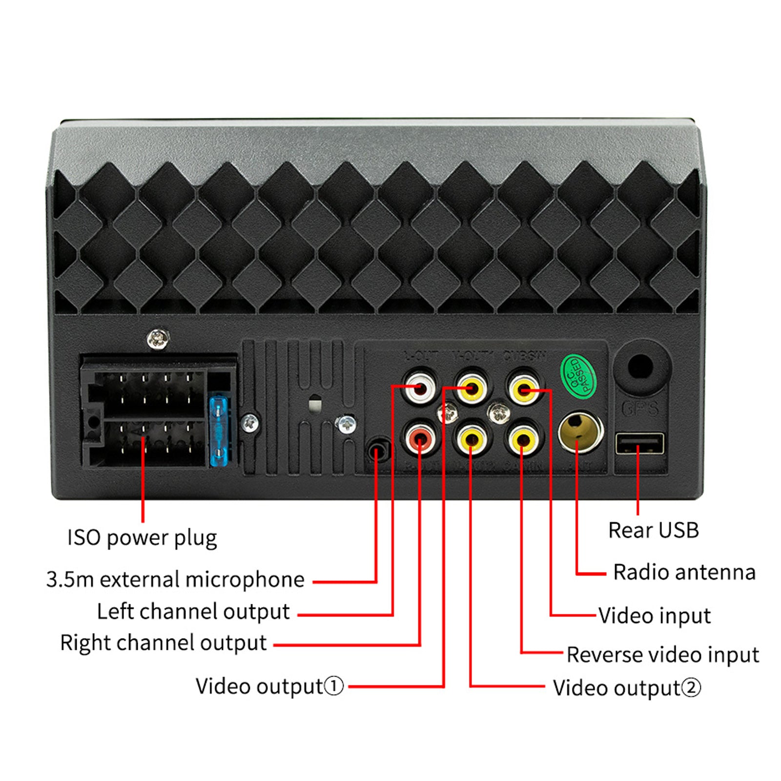 7" Kablet Carplay Bil MP5-spiller Bluetooth MP3 Bilkort Radio + 4 LED-kamera