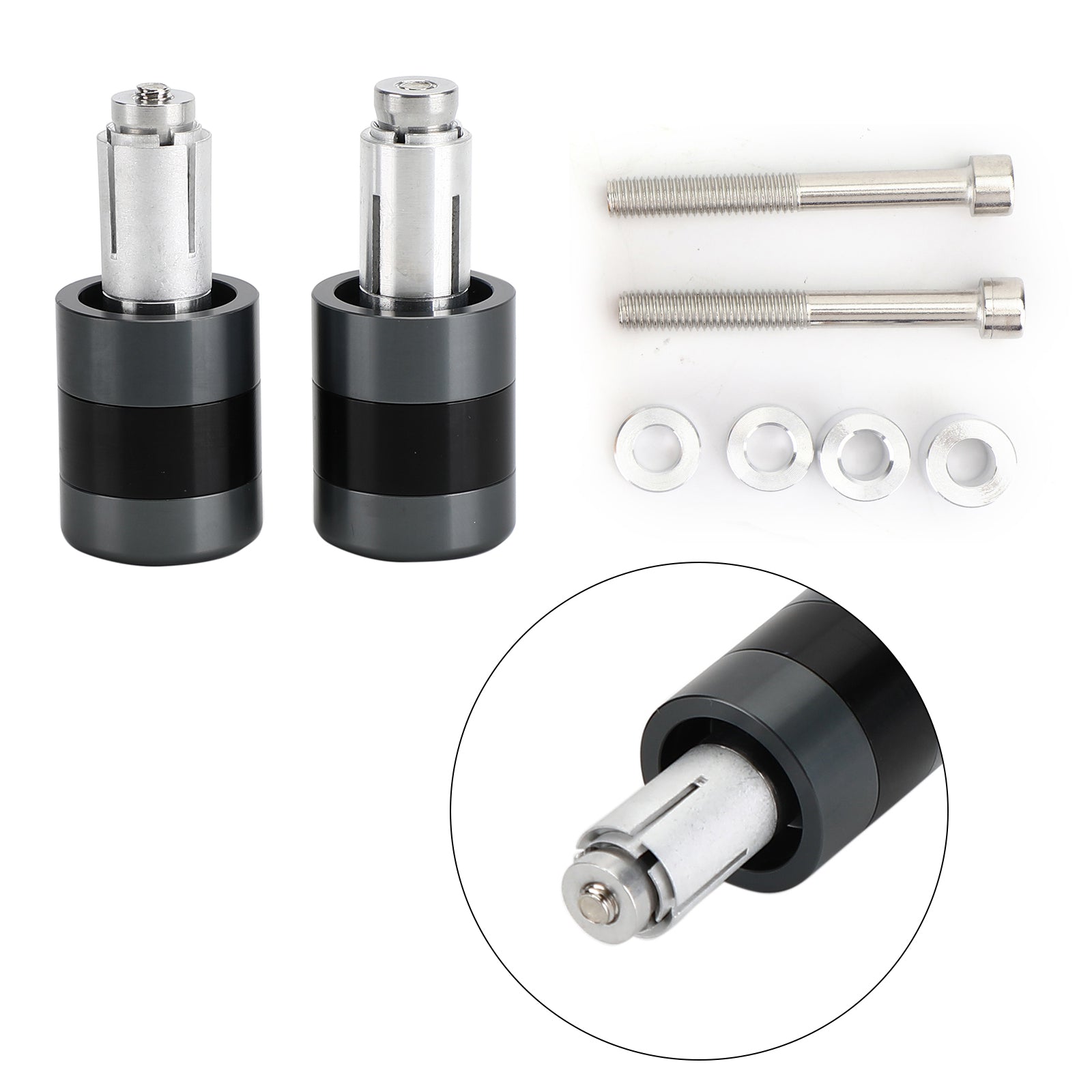 Anti-vibratie 7/8" 22mm Stuur Eindkap M6/M8 Zwart/Titanium Gewichtsschuifregelaar Verlagend Generiek