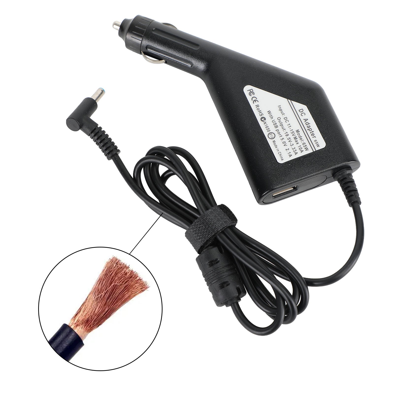 HP Laptop Notebook 4.5x3.0mm 19.5V 3.33A 65W Car AC Adapter Power Charger