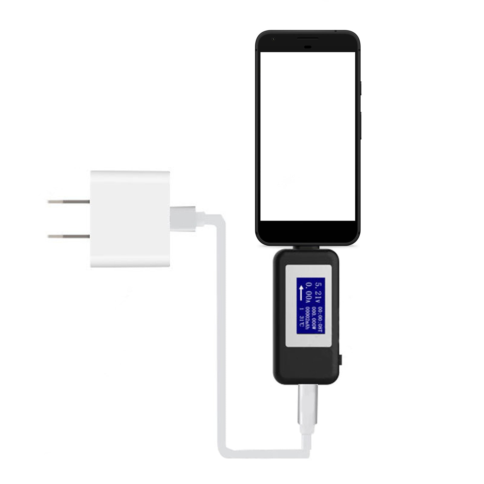 USB-tester Type C LCD-stroomspanning Lader Capaciteitsmonitor Vermogenstijdmeter
