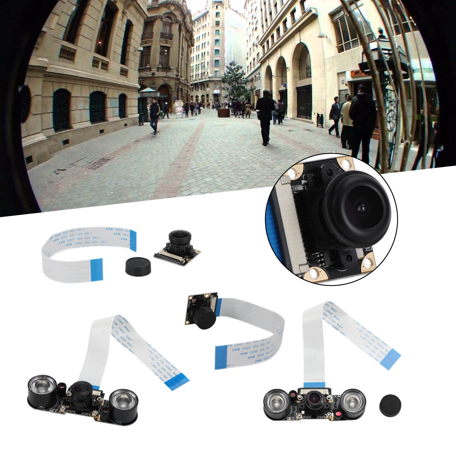 Cámara de visión con luz infrarroja nocturna de 5Mp, 130-220 grados, para Raspberry Pi 4B 3B+ 3B