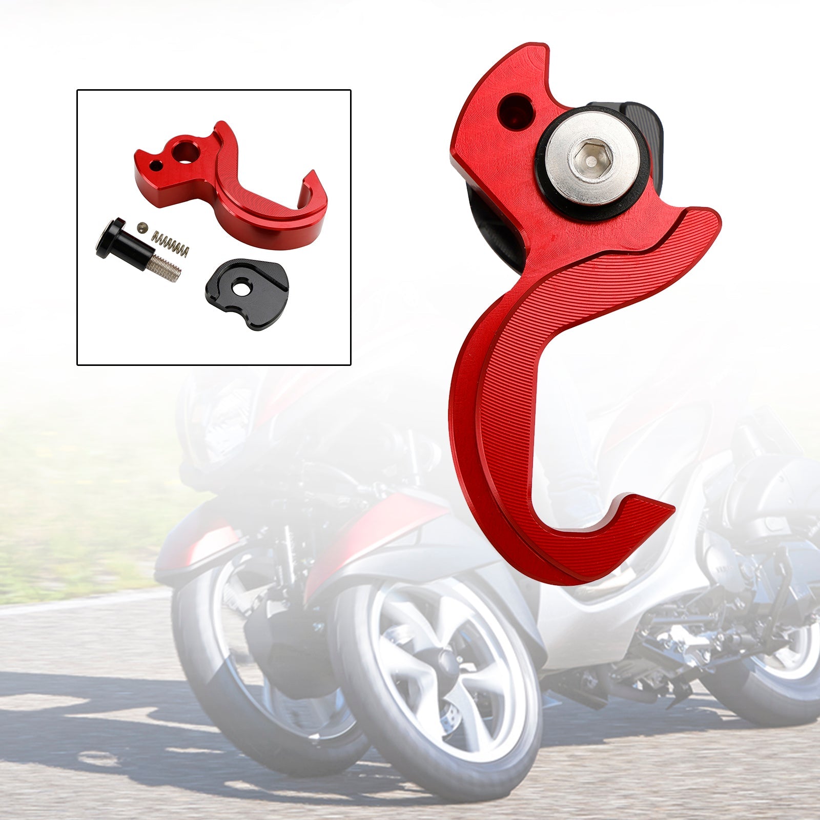 Yamaha Tricity 125 2014-2021/155 2016-2023 Support Casque Crochets Support Rouge