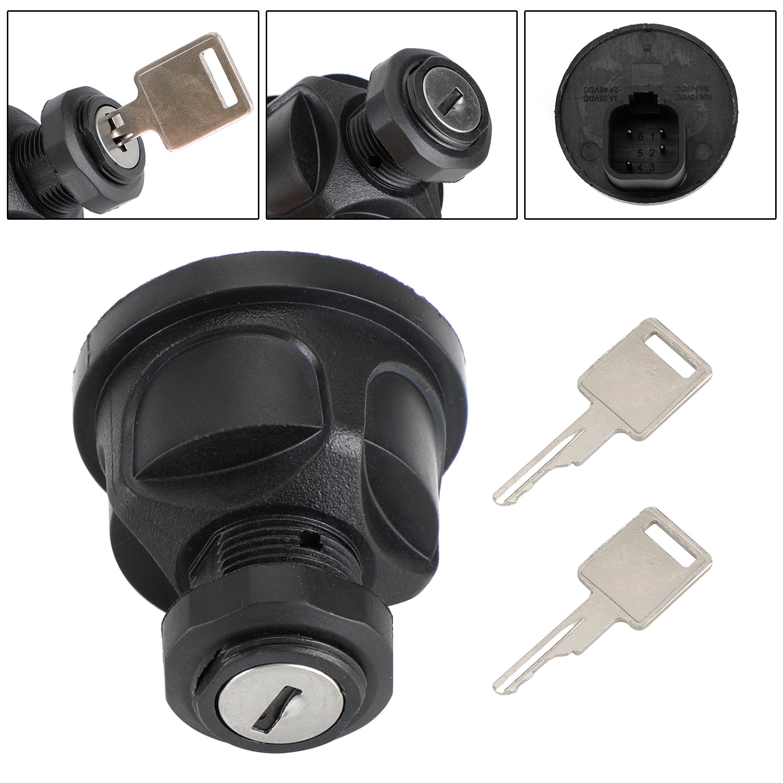 Ignition Switch w/2 Keys passar för Bobcat S100 S130 S150 S160 S185 S205 S330 S450