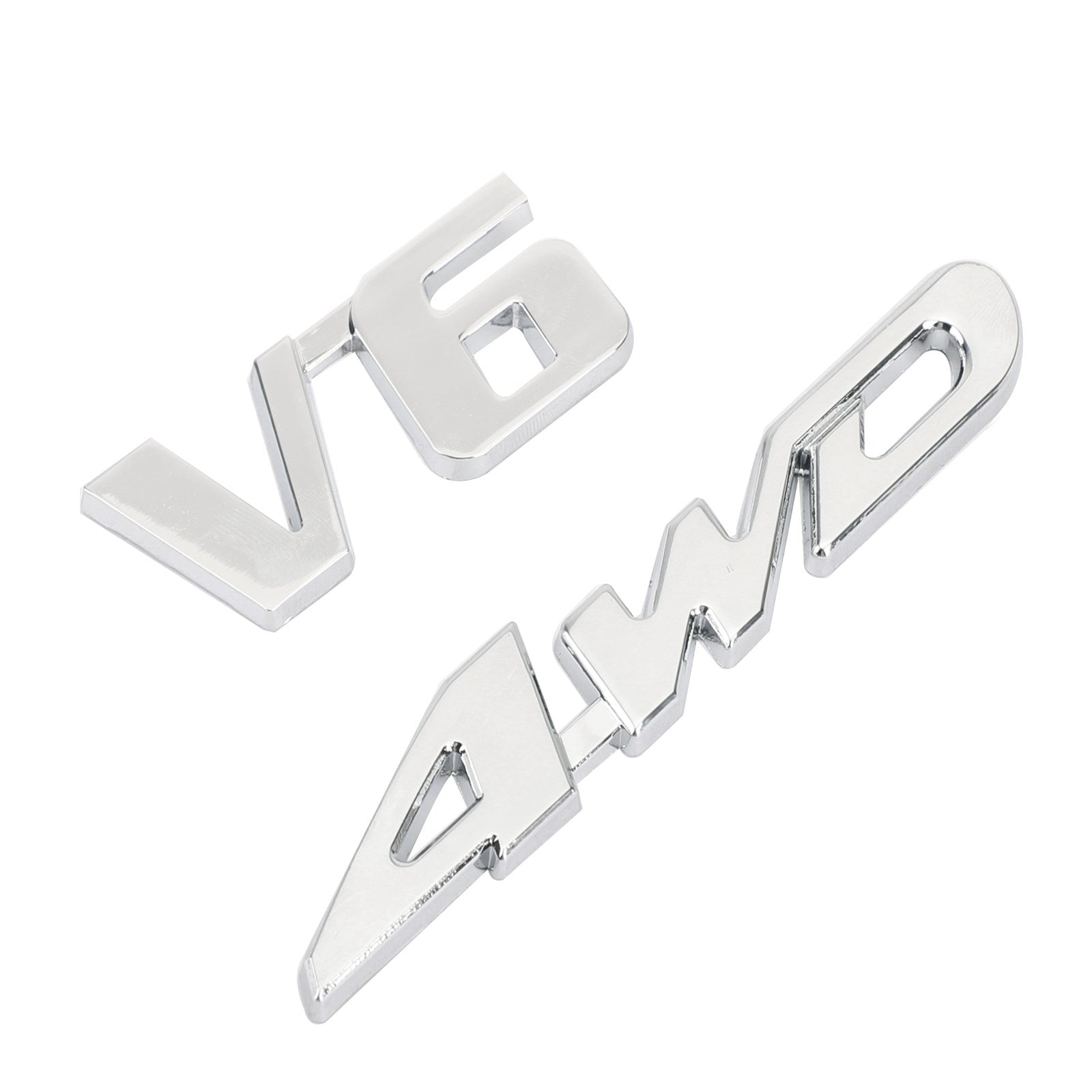 3D Chrome Metal 4WD Coche Tronco Trasero Guardabarros Emblema Insignia Calcomanía Etiqueta 4WD SUV V6 Genérico