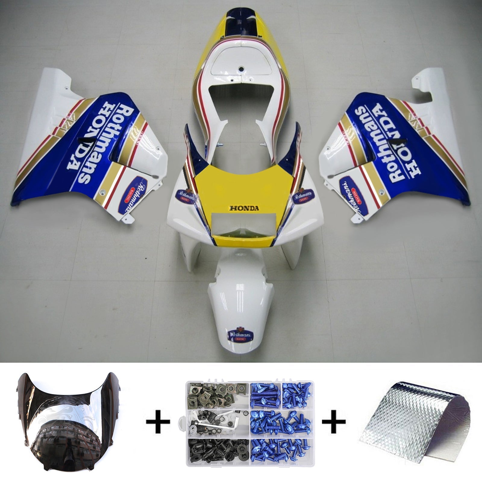 1994-1996 Honda NSR250 PGM-4 Amotopart Kit de carénage d'injection carrosserie plastique ABS #105