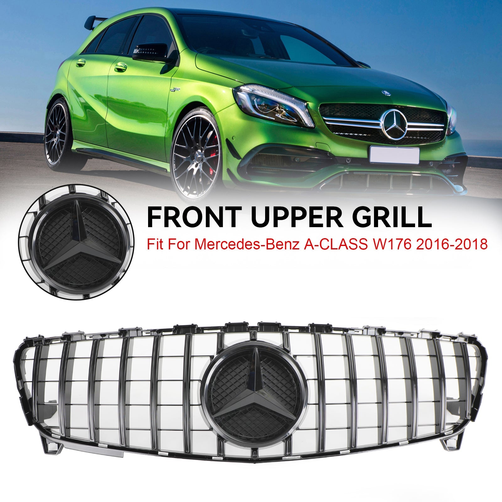 EEN KLAS W176 2016-2018 GTR-stijl MERCEDES BENZ Voorbumpergrille