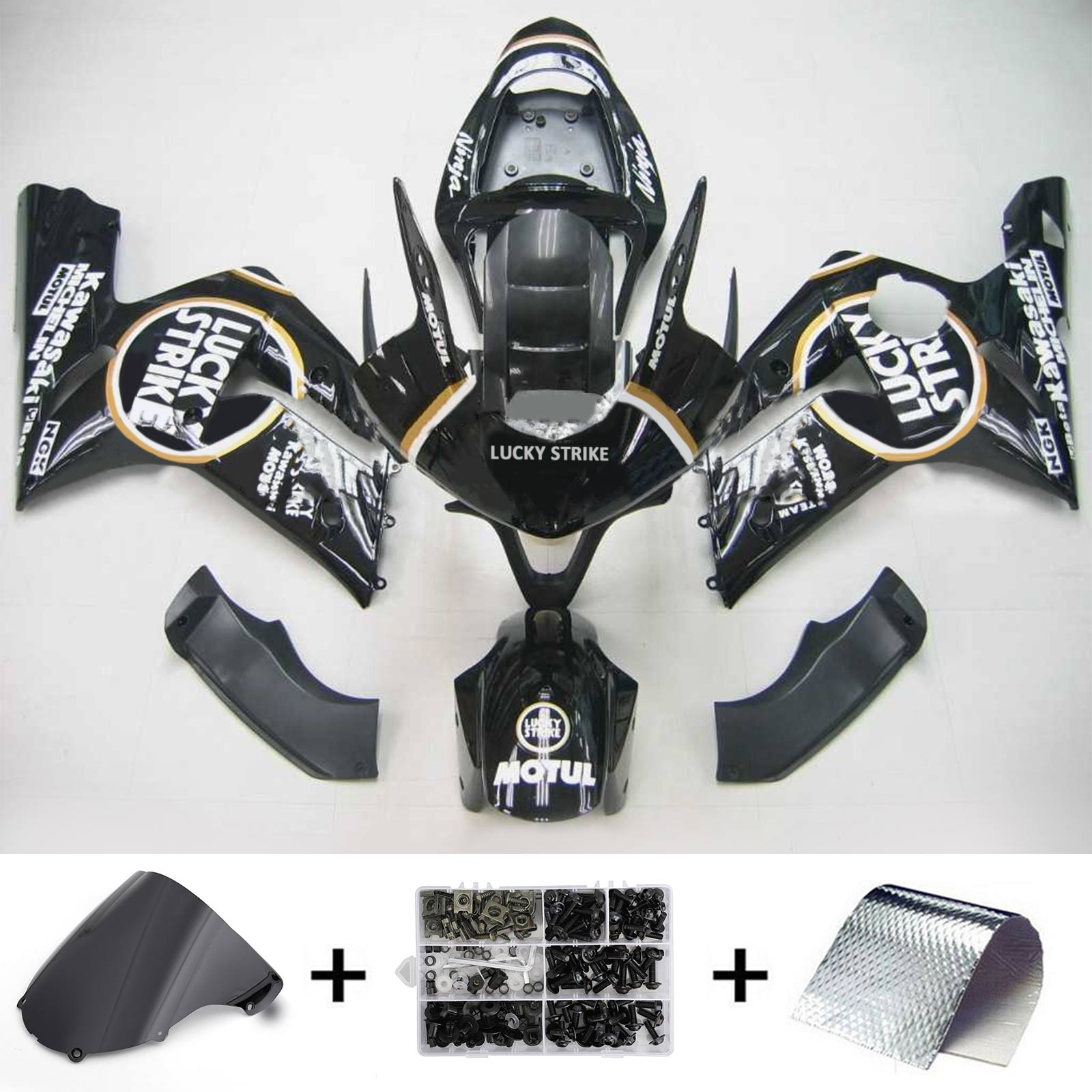 2003-2004 Kawasaki ZX6R 636 Amotopart vstrekovacia kapotážová súprava karosérií Plast ABS #104