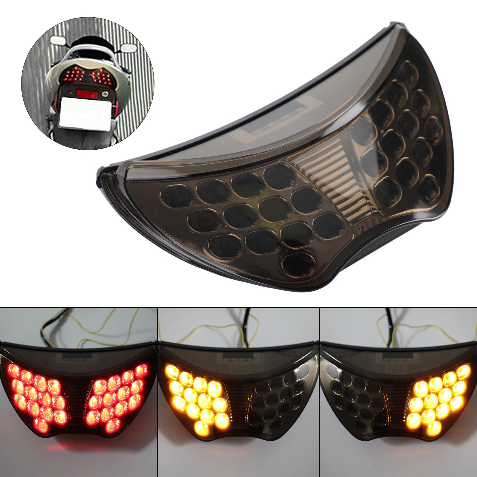 LED -svängsignaler svansbromsljus för Honda CBR600F/F4/F4I 2004 2005 2006 Generic