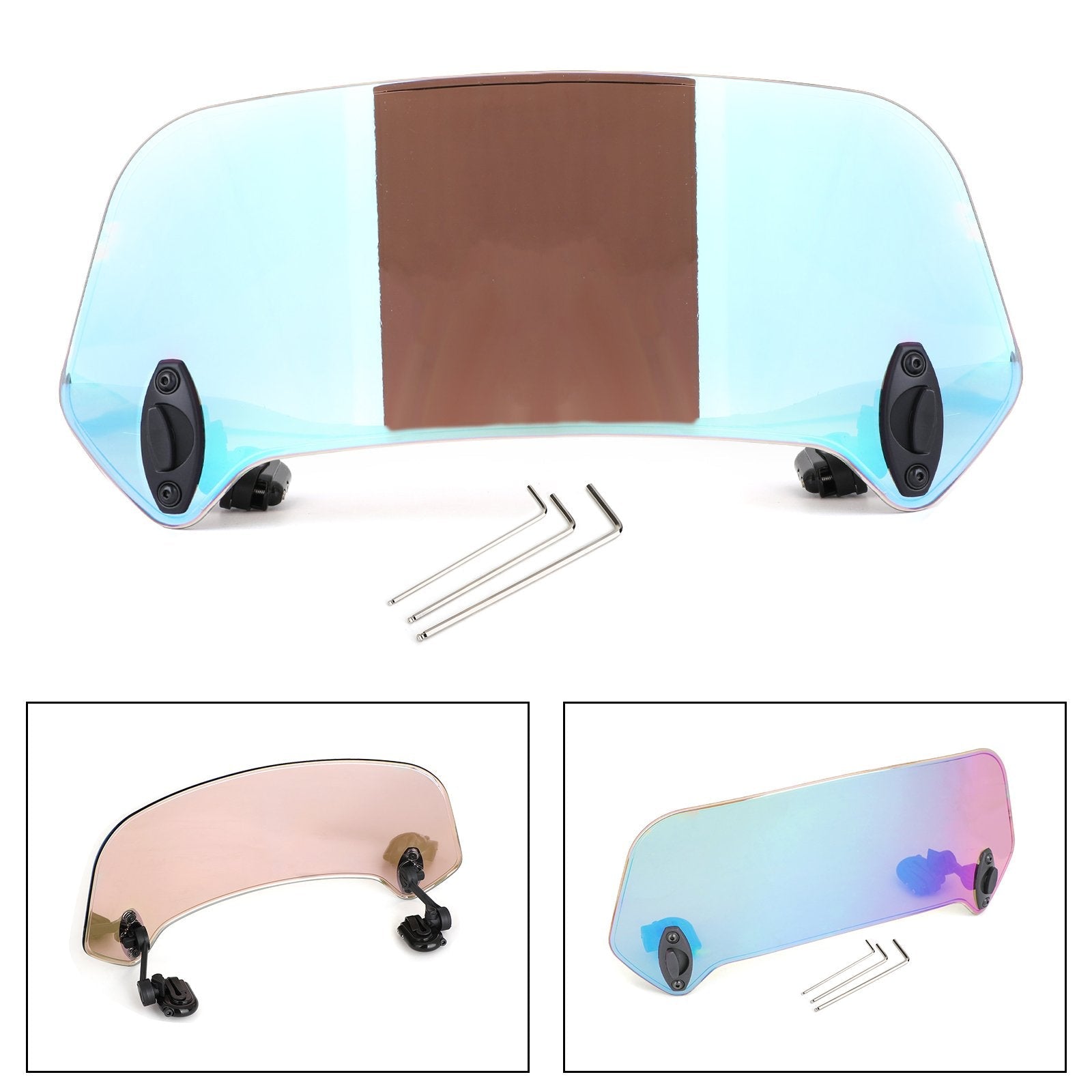 Clip ajustable para motocicleta, alerón de extensión de parabrisas, Deflector de viento genérico