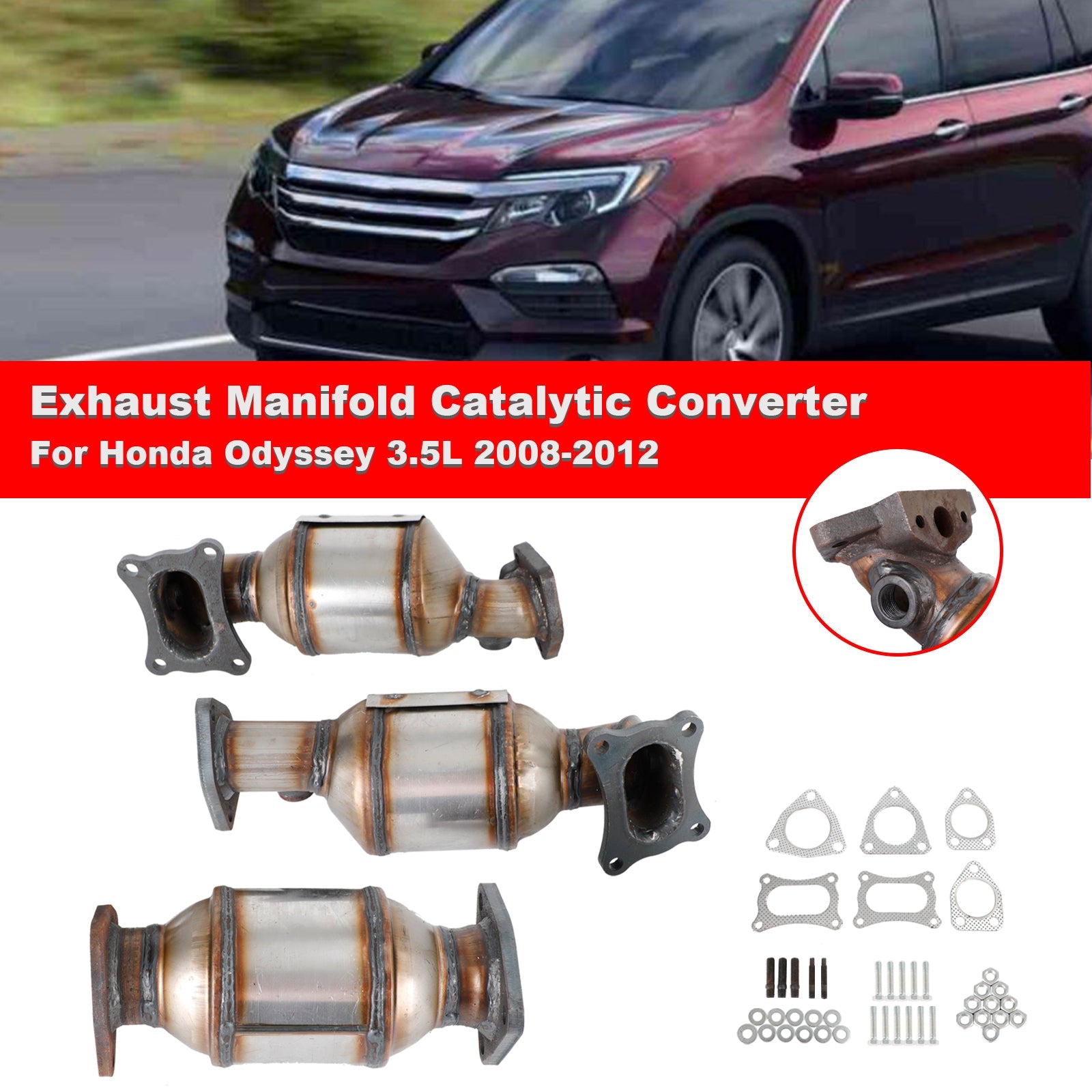 Honda Pilot 3.5L 2009-2015 Convertisseurs catalytiques Set 45131 45132 16447 3PCS