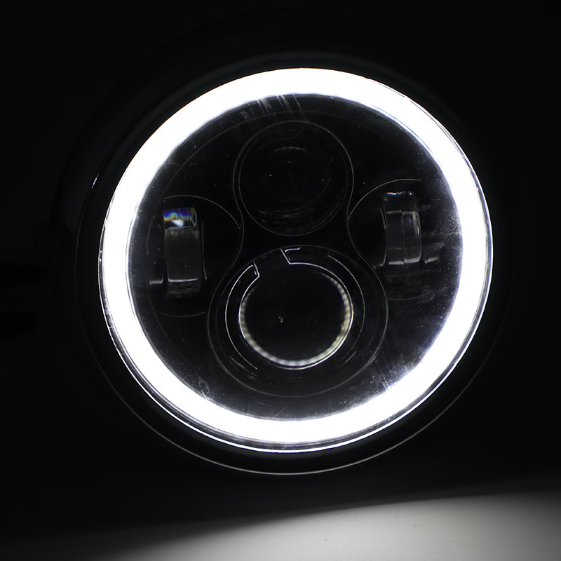 7 -palcový LED svetlomet vysoký/nízky + DRL pre motocykel Dyna Cafe Racer Bobber