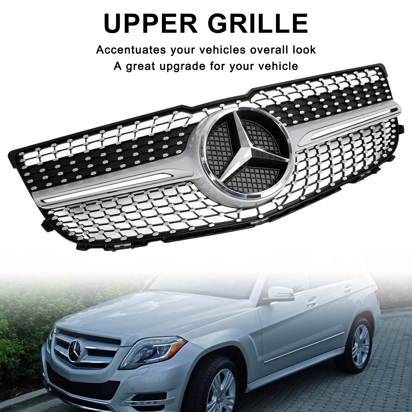 2013-2015 Mercedes Benz X204 GLK-Klasse Voorbumpergrille Grill Diamond
