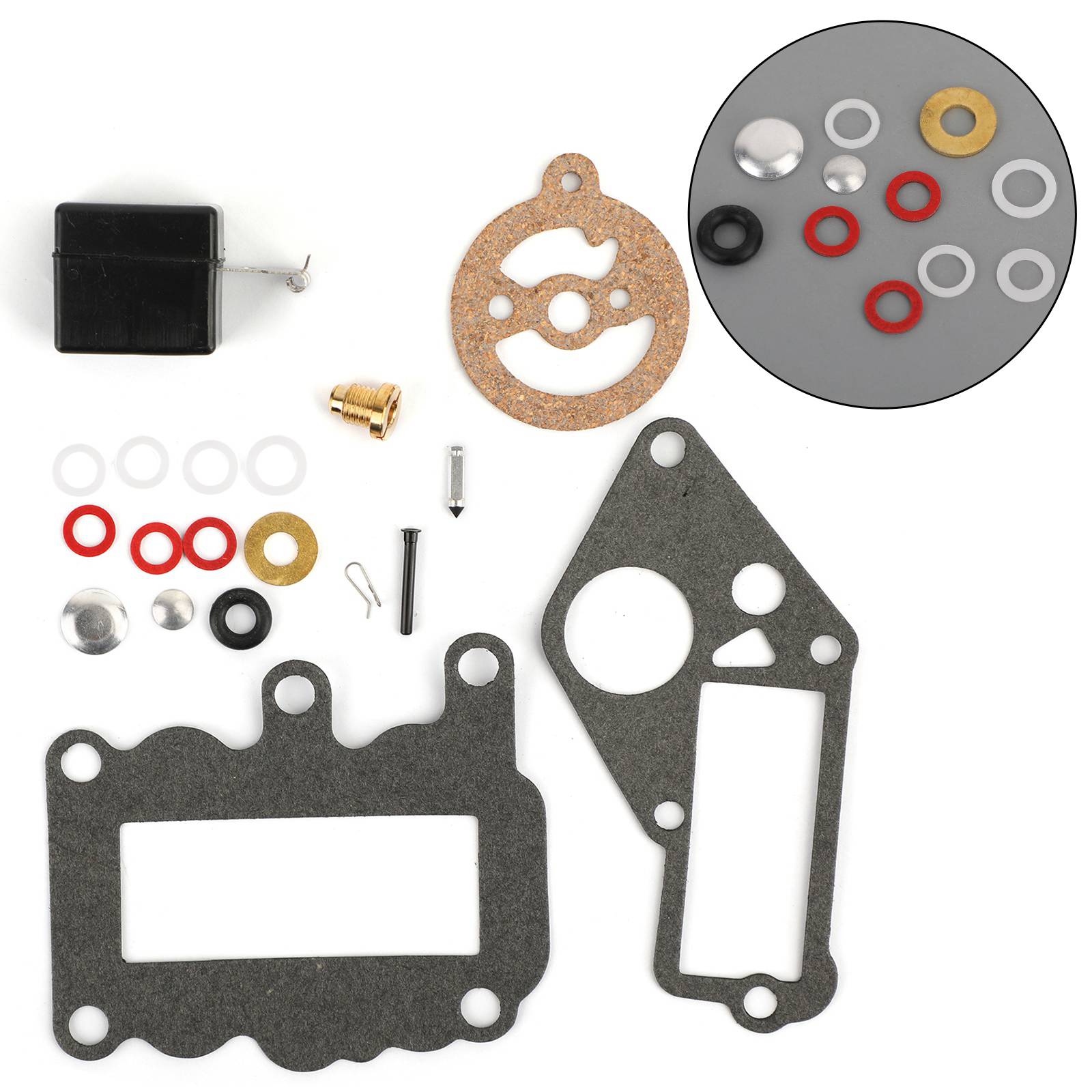 Areyourshop Carburador Carb Kit Reconstrução para Johnson Evinrude 1964-1973 9,5 HP 382048 765630