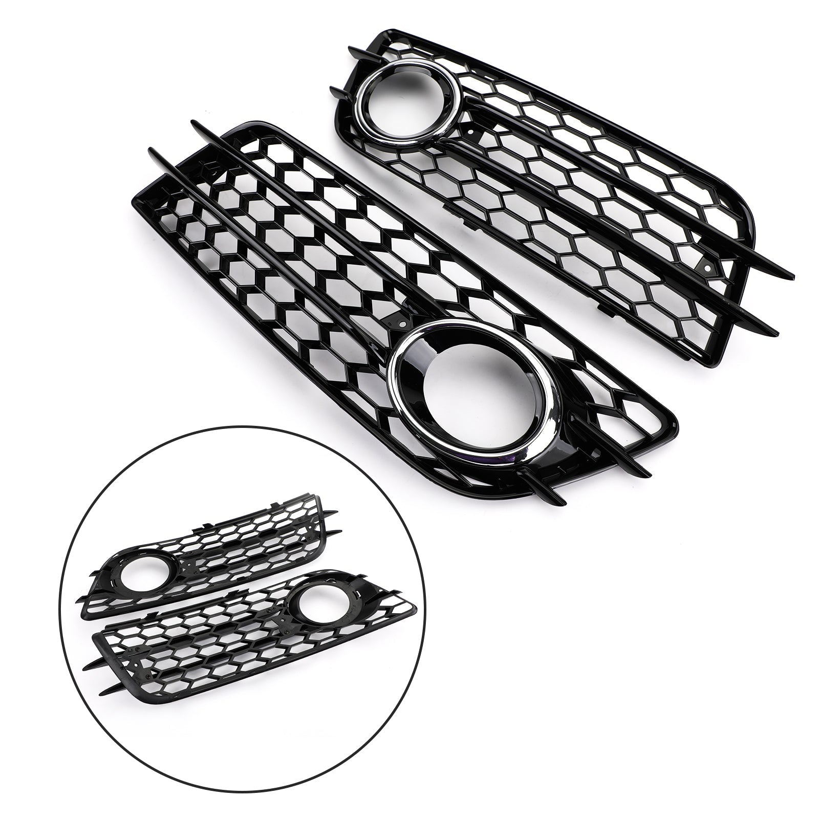 Audi A4 S-LINE 2008-2012 Audi Honeycomb Style Fog Light Grill Replacement Grille Bumper