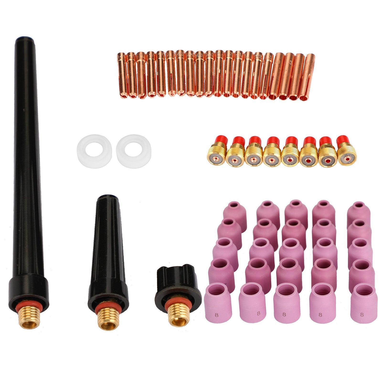 58st TIG Svetsfackla Stubby Gas Lens förbrukningsmedel Cup Kit för WP-9/20/25