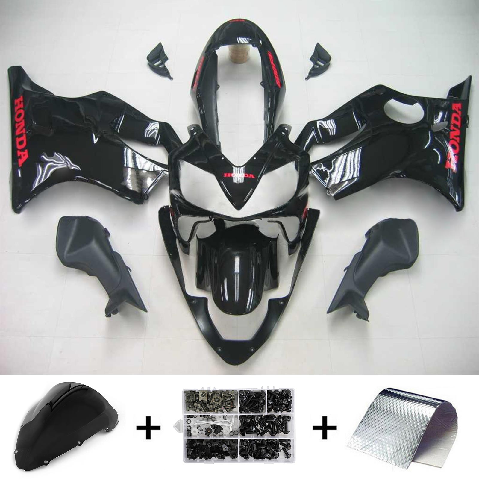 2004-2007 Honda CBR600 F4i Amotopart Kit de carénage d'injection carrosserie plastique ABS #120