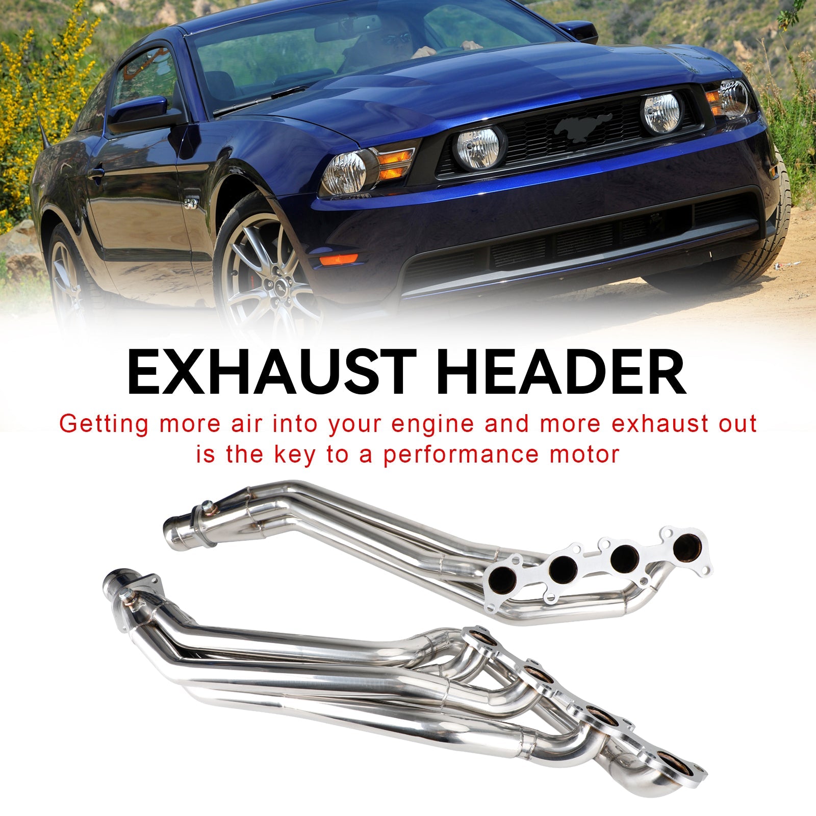 2st Ford Mustang 2011-2016 GT 5.0/302 V8 Rostfritt stålavgashuvud