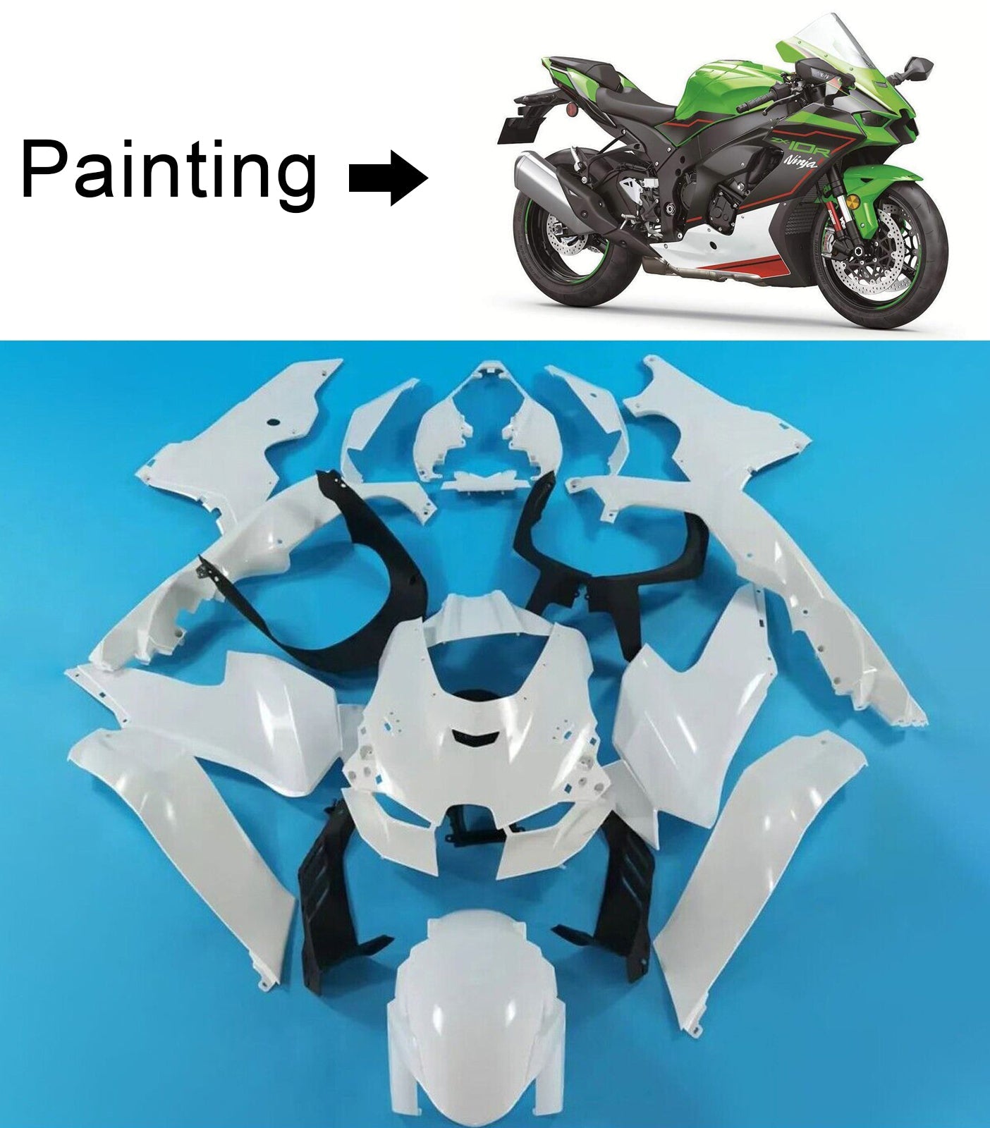 2021-2024 Kawasaki ZX-10R ZX10R Amotopart Injeksjon Fairing Kit Bodywork ABS #101