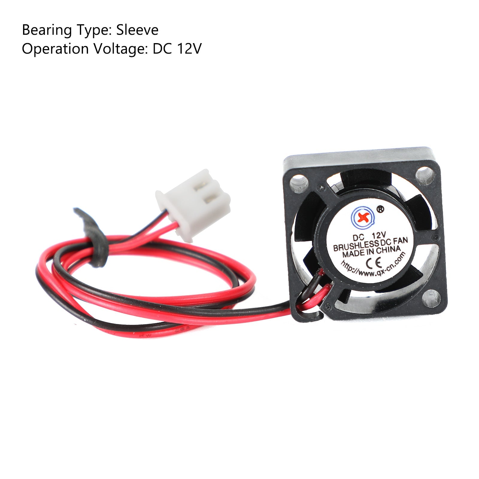 Borstelloze DC-koelventilator 12V 0,05A 2010 20x20x10mm mouw 2-pins draad