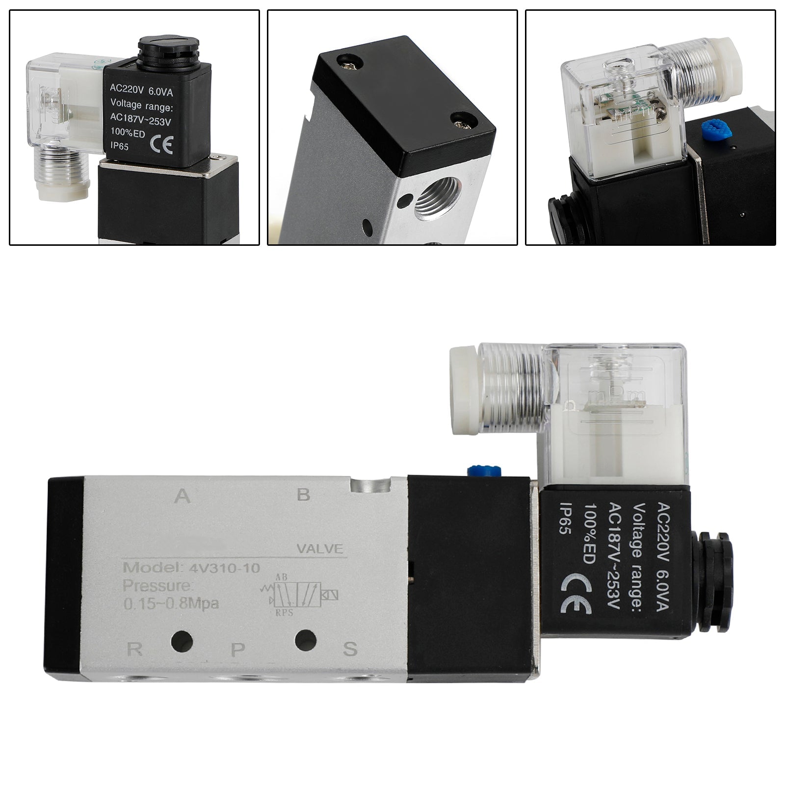 Électrovanne pneumatique électrique 4V310-10 2 positions 5 voies PT 3/8"