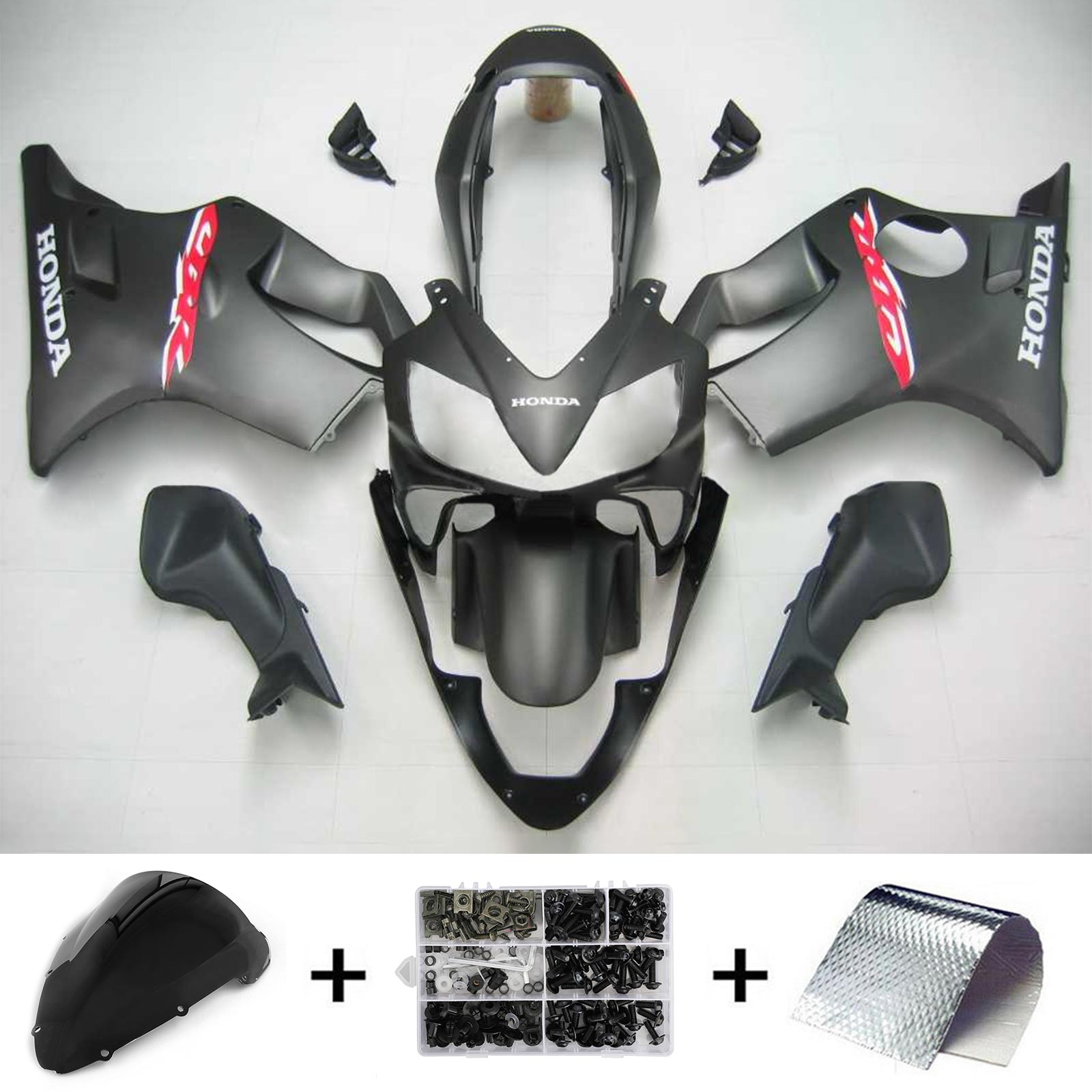 2004-2007 Honda CBR600 F4i Amotopart Kit de carénage d'injection carrosserie plastique ABS #106