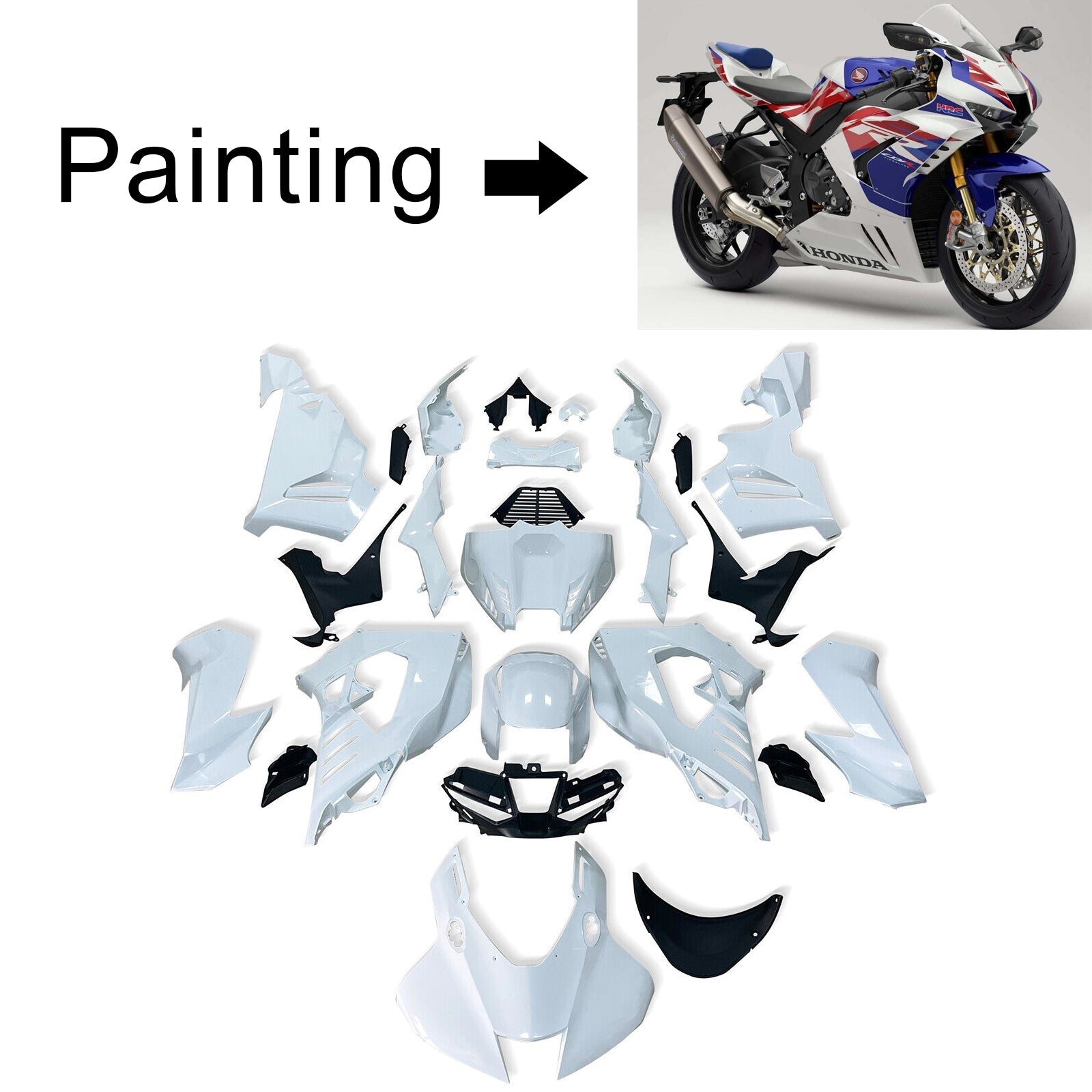 2020-2022 Honda CBR1000RR-R Kit de carénage d'injection Amotopart carrosserie plastique ABS #105