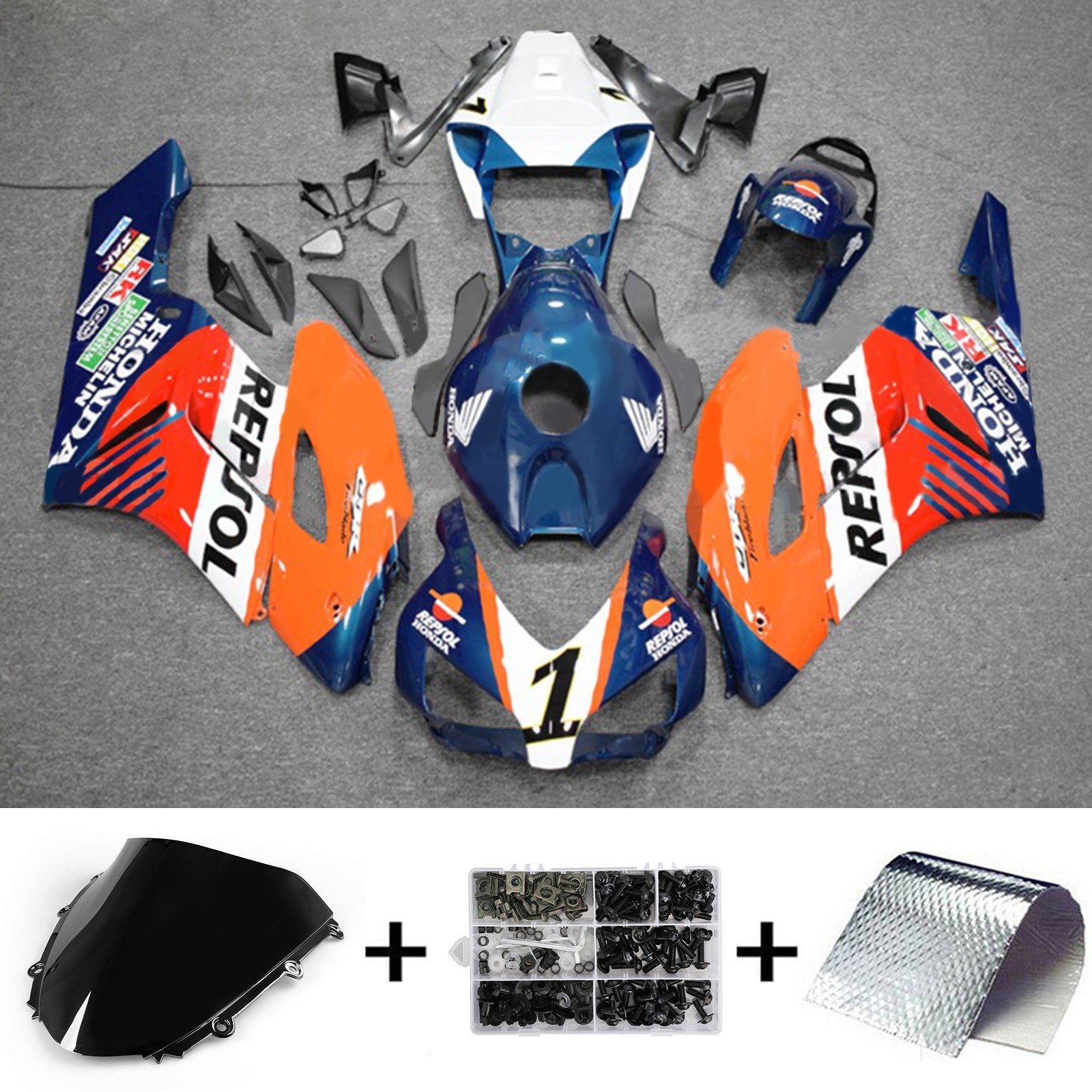 2004-2005 Honda CBR1000rr Kit de carénage Kit de carrosserie en plastique
