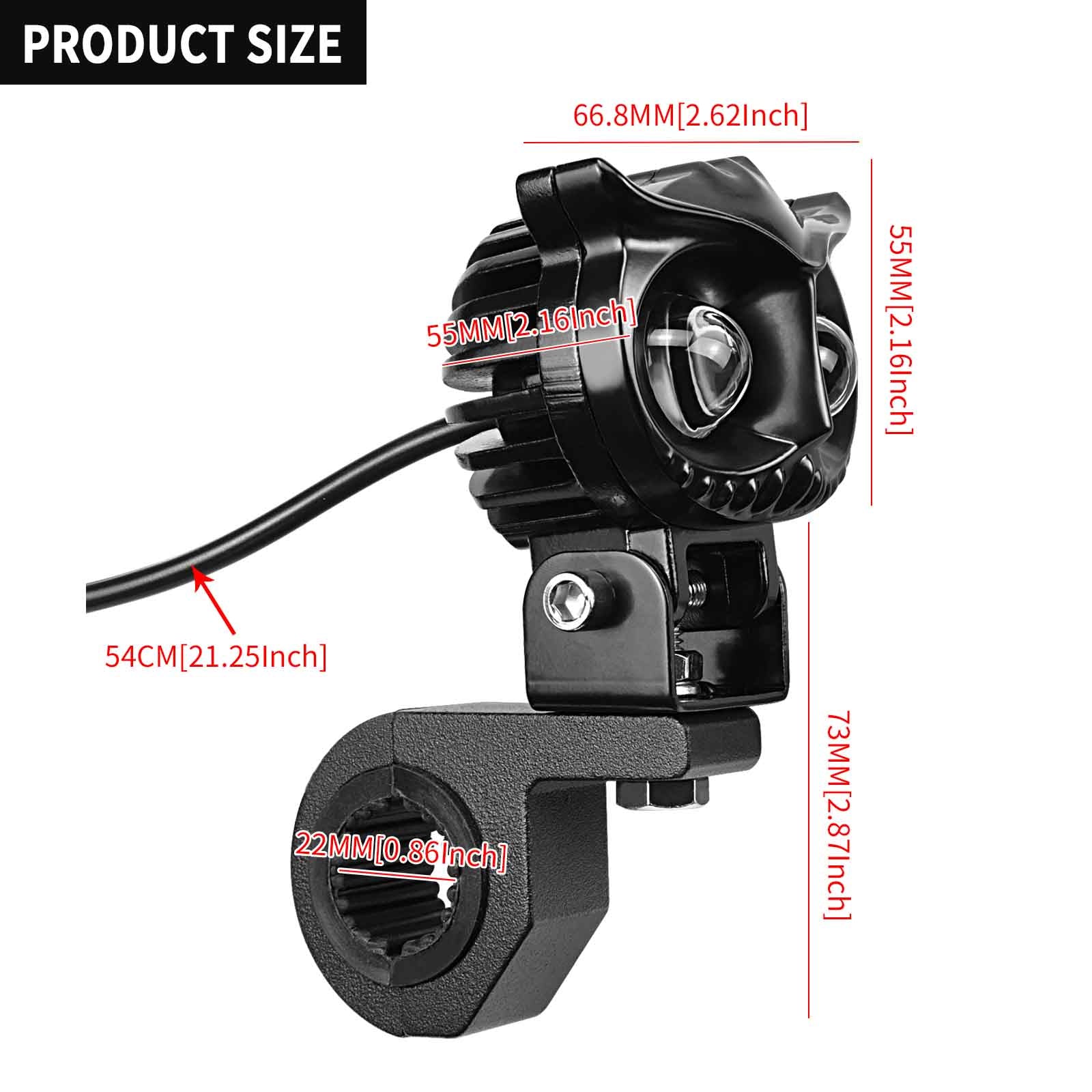 Elektrisk LED Worklight Spotlight Front Waterproof 30 45W Owl Black For Motor Generic