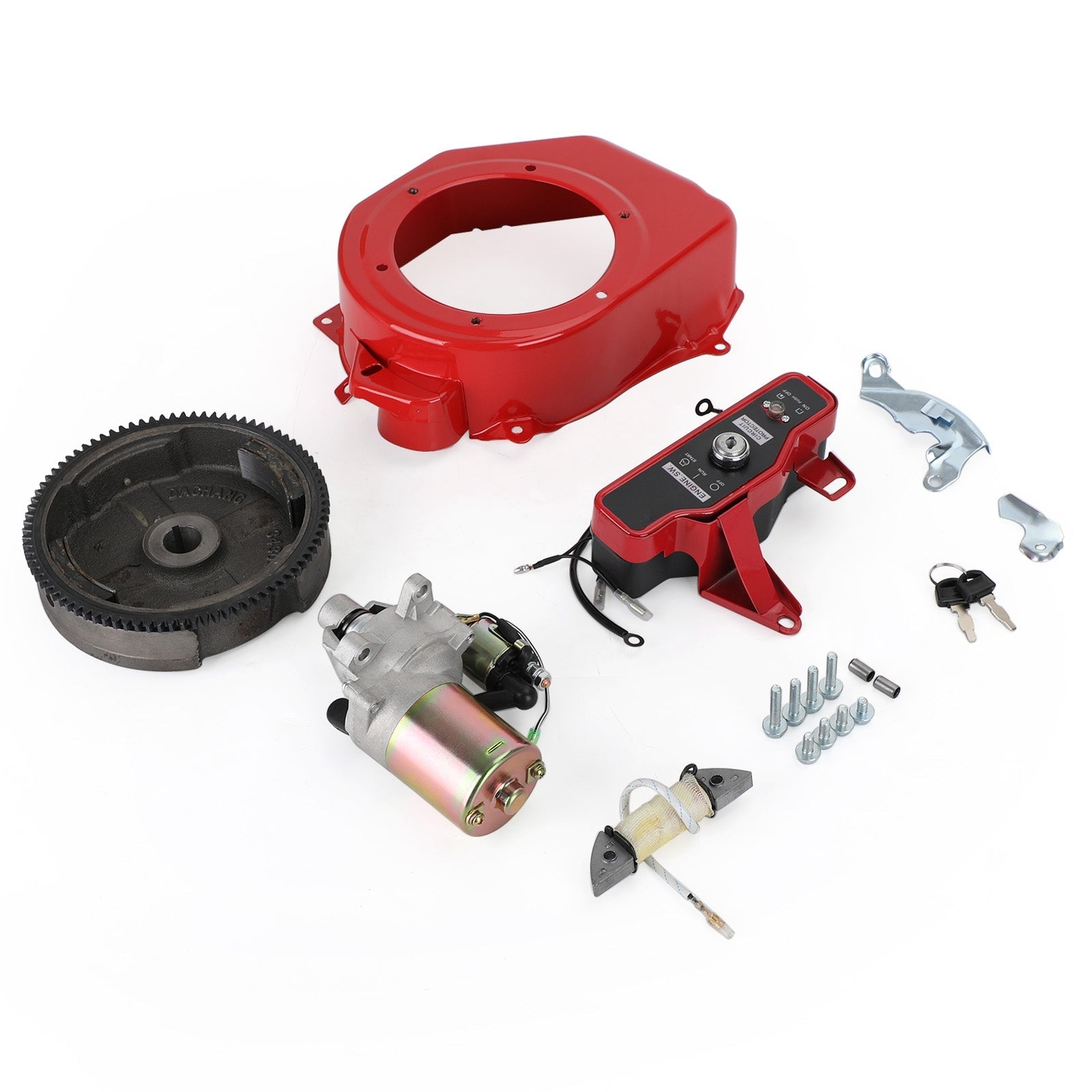 Kryt ventilátora zapaľovača Electric Start Kit Fit Honda GX160 5,5 HP GX200 6.5HP Súprava zotrvačníka