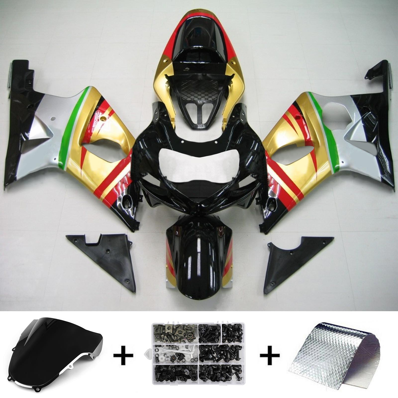 2000-2002 Suzuki GSXR1000 K1 K2 Kit de carénage injection AMOTOPART BORDWORD PLASTIQUE ABS # 117