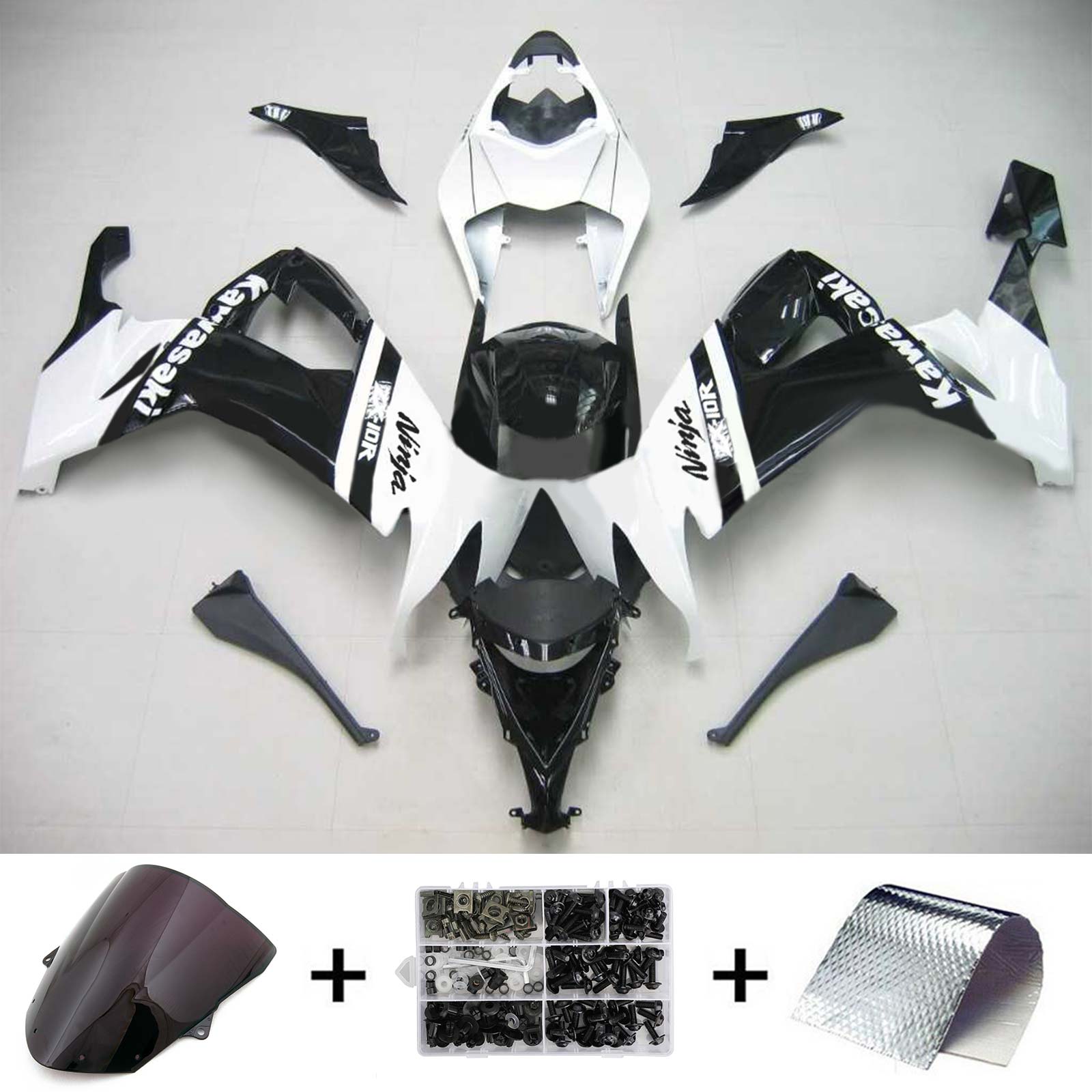 2008-2010 Kawasaki ZX10R Kit de carenagem de injeção AMOTOPART PLÁSTICO ABS #104