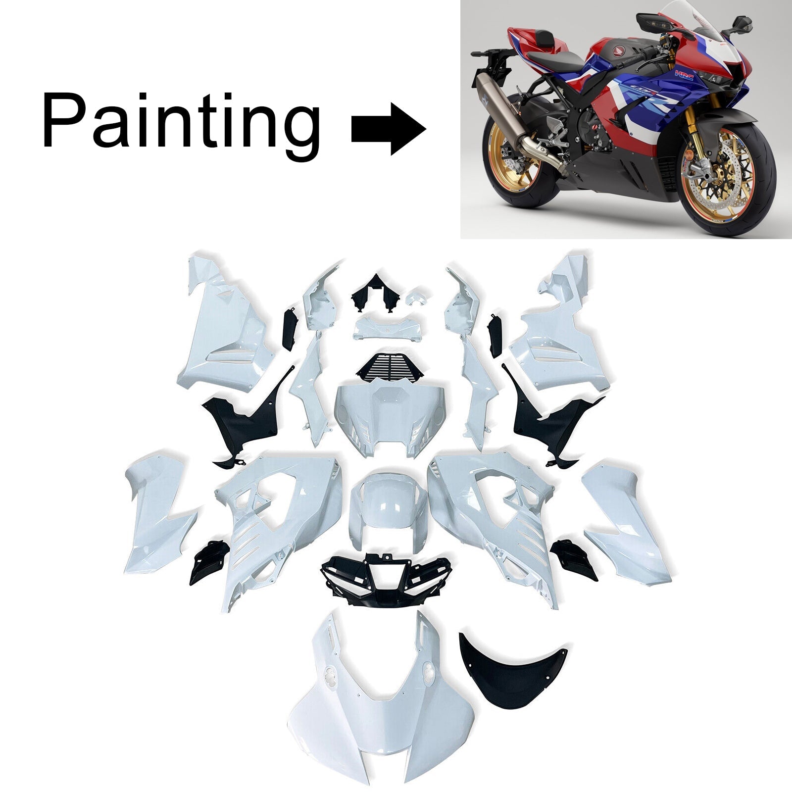 2020-2022 Honda CBR1000RR-R Kit de carénage d'injection Amotopart carrosserie plastique ABS #108