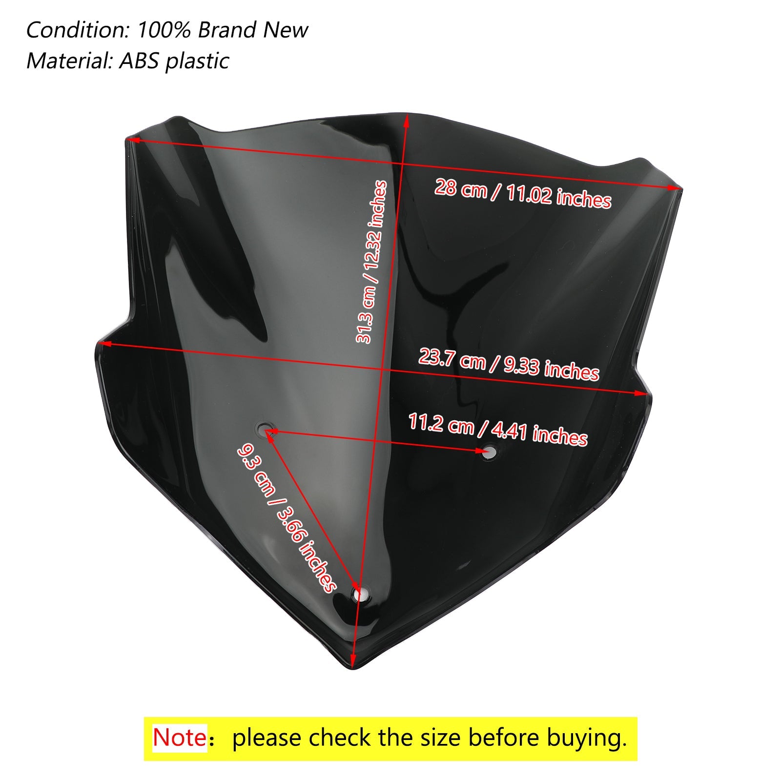 ABS plastové motocykle čelné sklo čelného skla pre BMW F800R 2015-2020 Generic