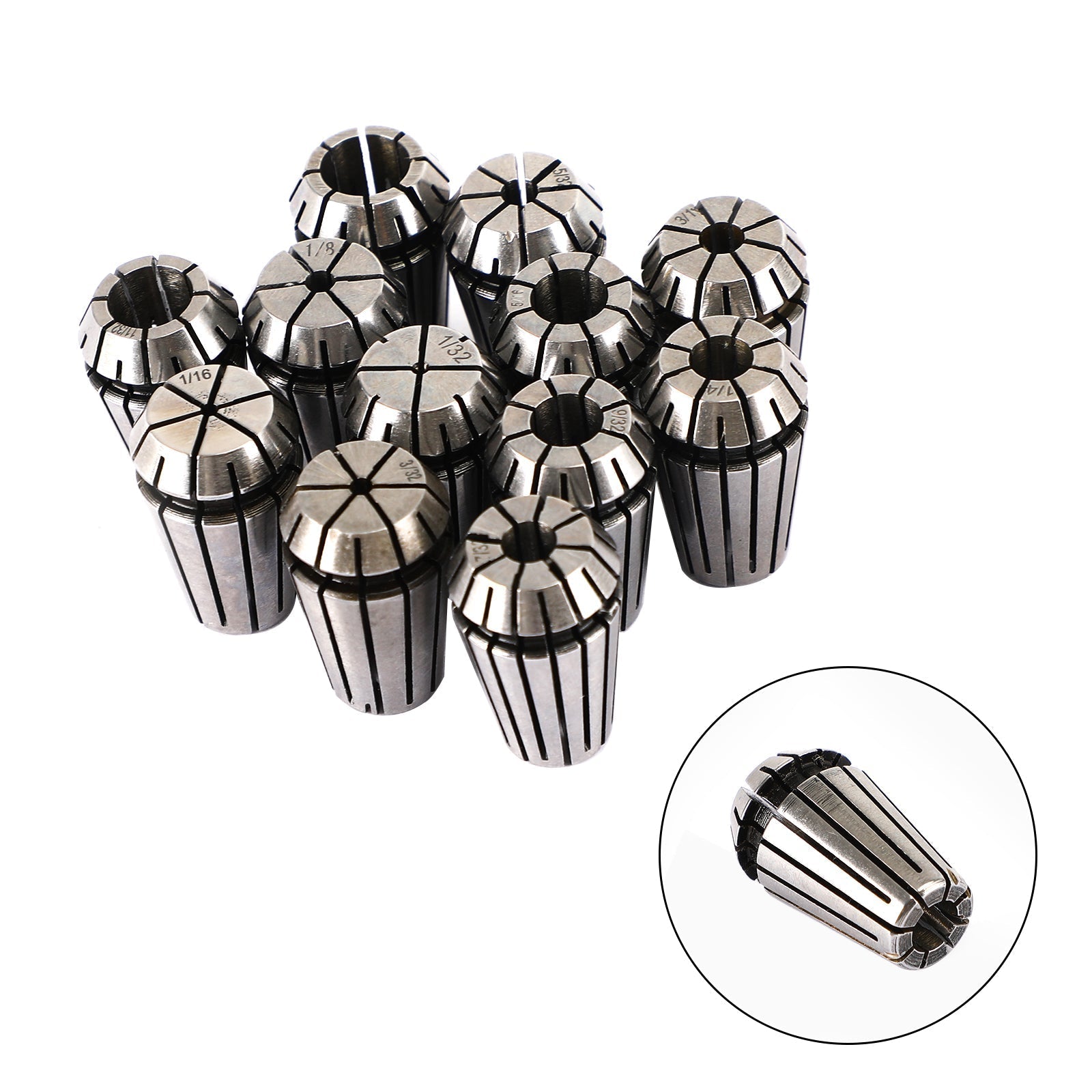 9Pcs ER16 Spring Collet Set For CNC Milling Lathe Tool Engraving Machine Steel