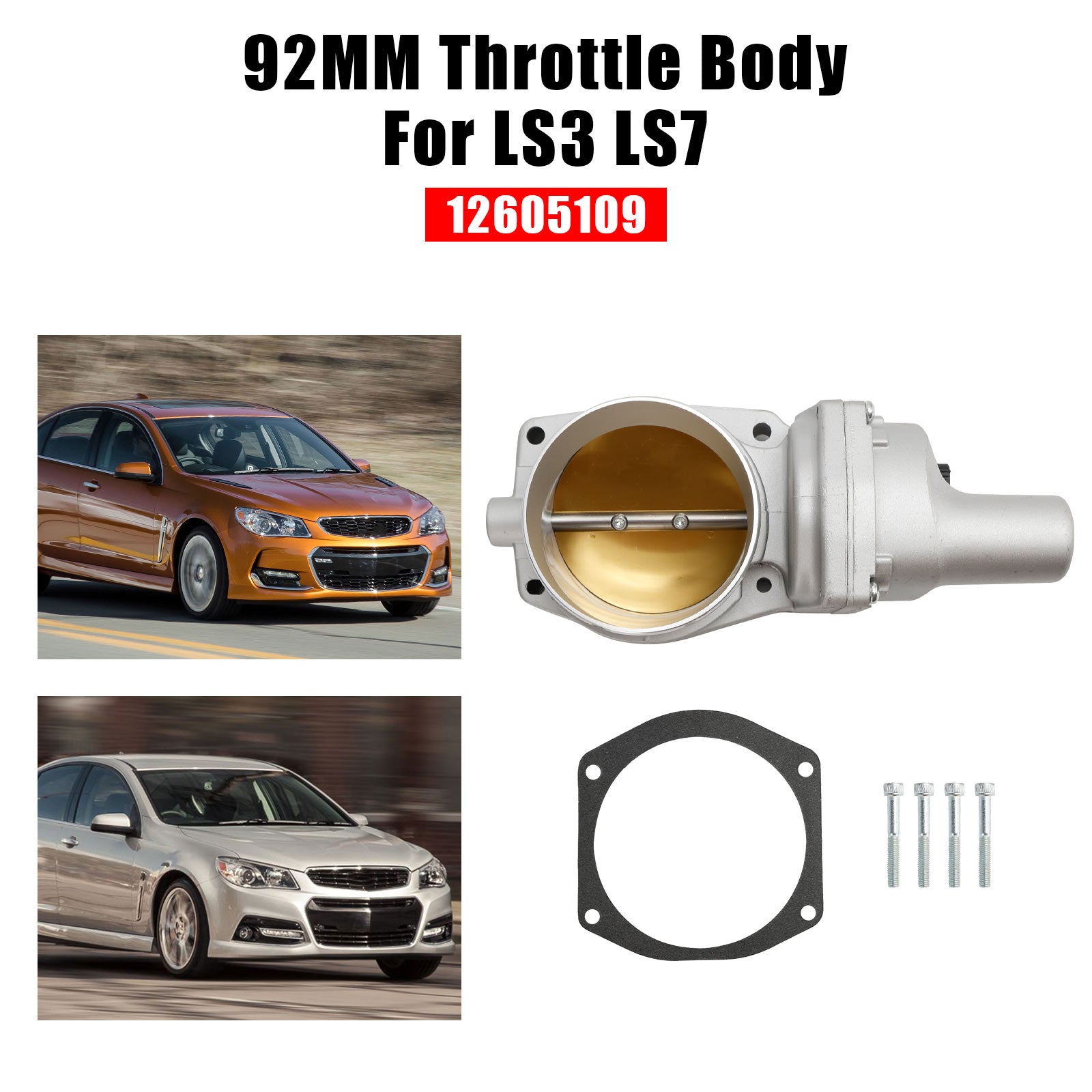 92mm gasspjeld 12605109 for LS3 LS7 L76 L99 Corvette Camaro 2010-2013 FedEx Express