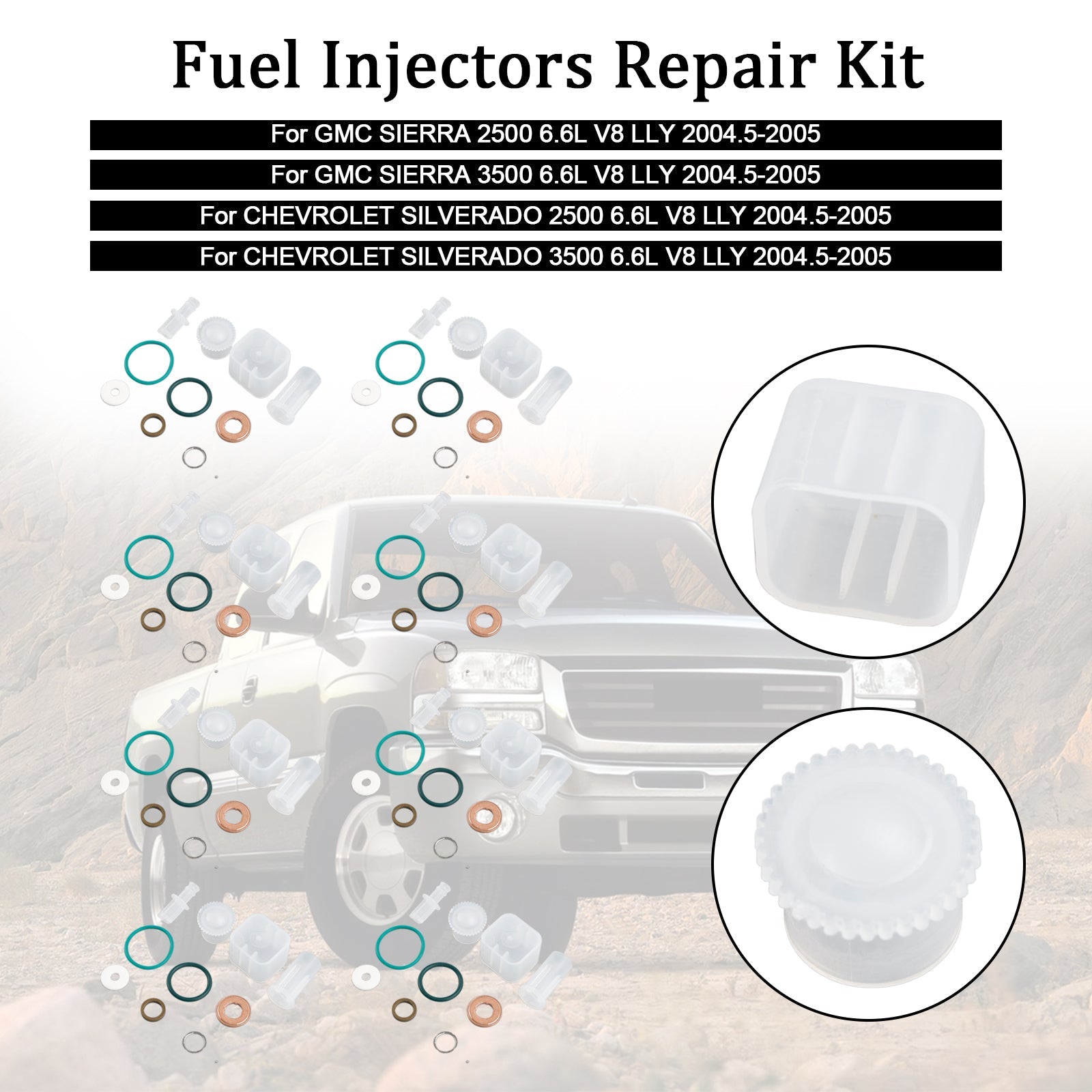 Kit de réparation d'injecteur de carburant, 8 pièces, pour Chevy GMC Duramax 6,6l 2004 – 2005 Diesel