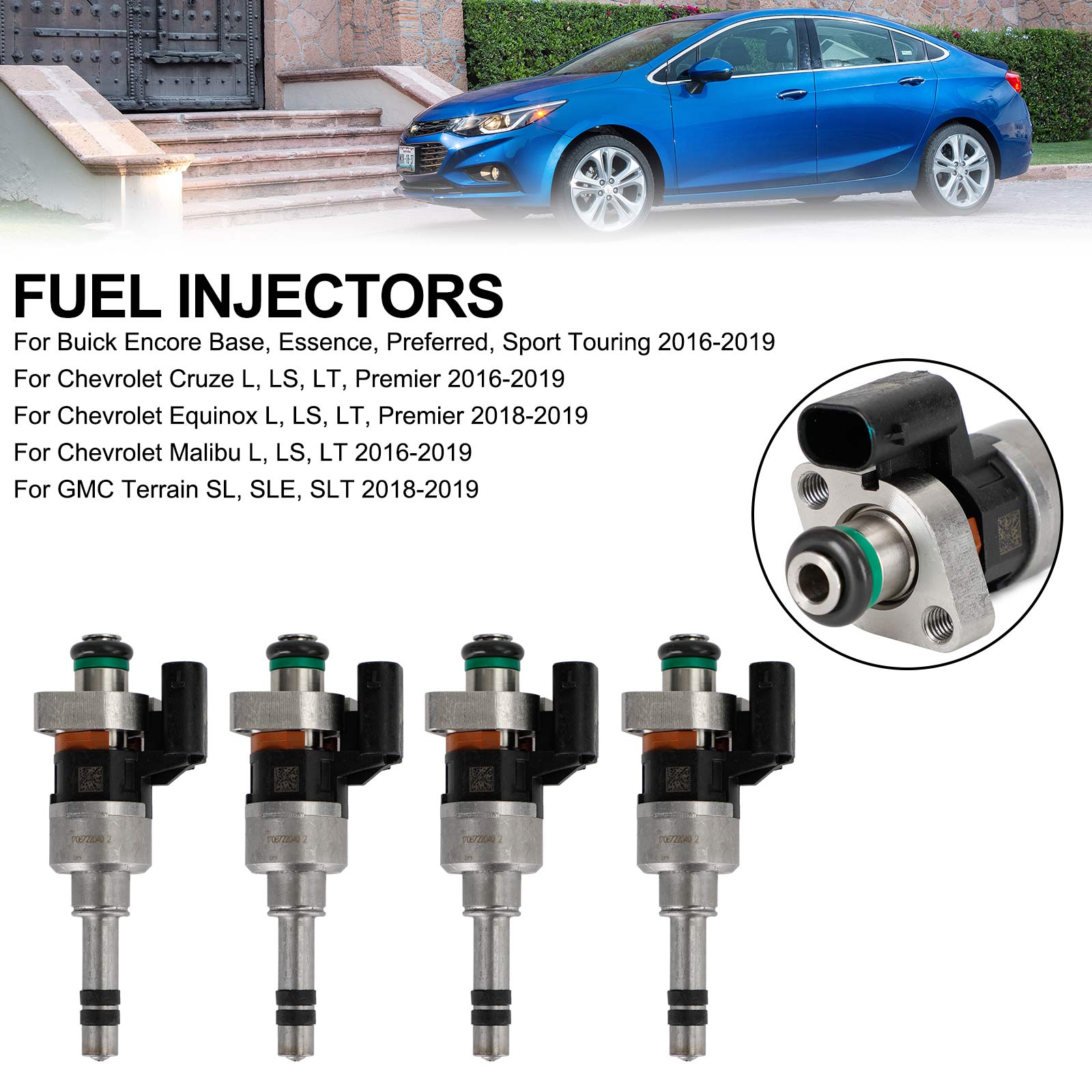 4PCS GMC 2016-2019 Chevrolet Cruze Malibu 1,4L 1,5 l L4 Injektory paliva 55577403