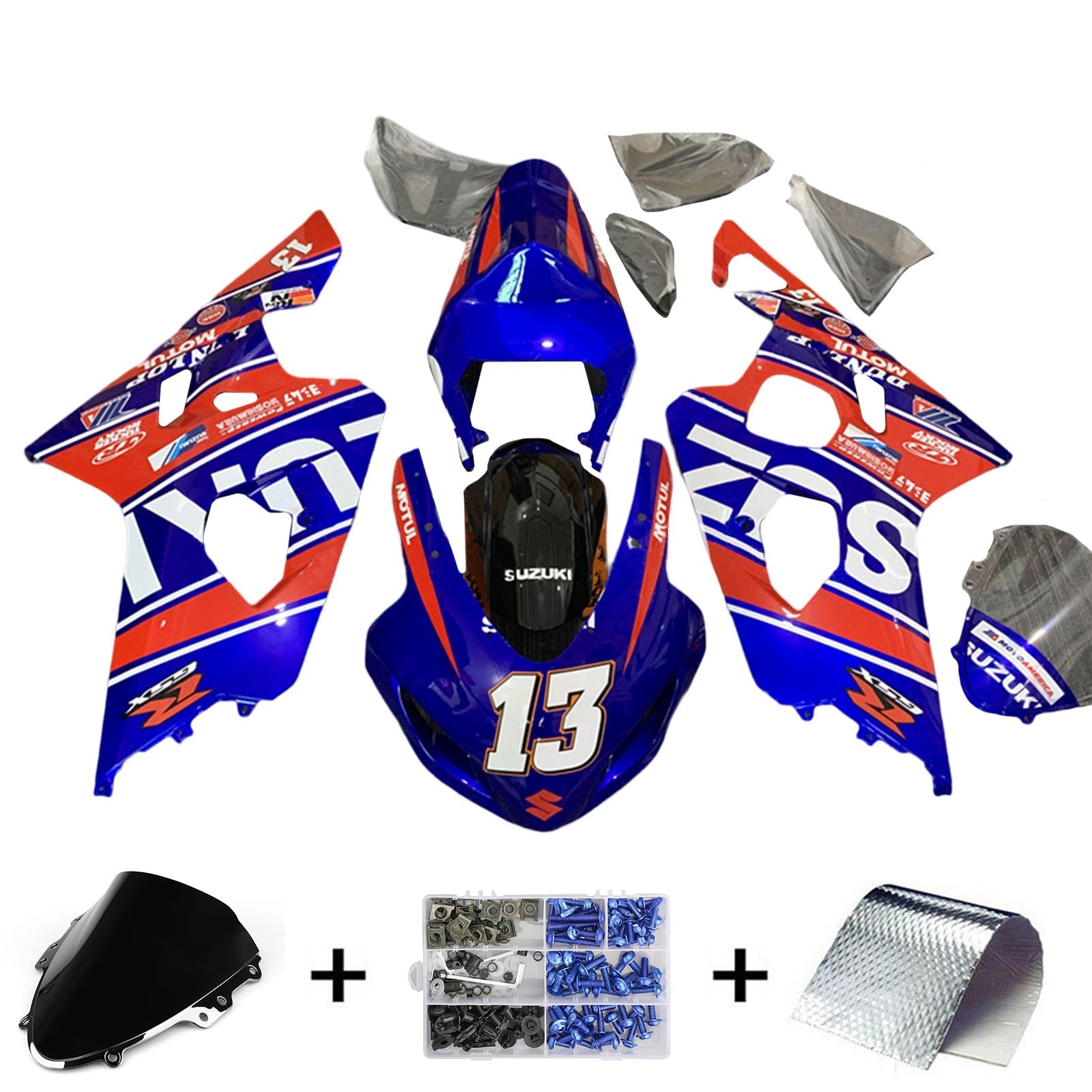 2004-2005 Suzuki GSXR 600/750 K4 Kit de carénage carrosserie plastique ABS