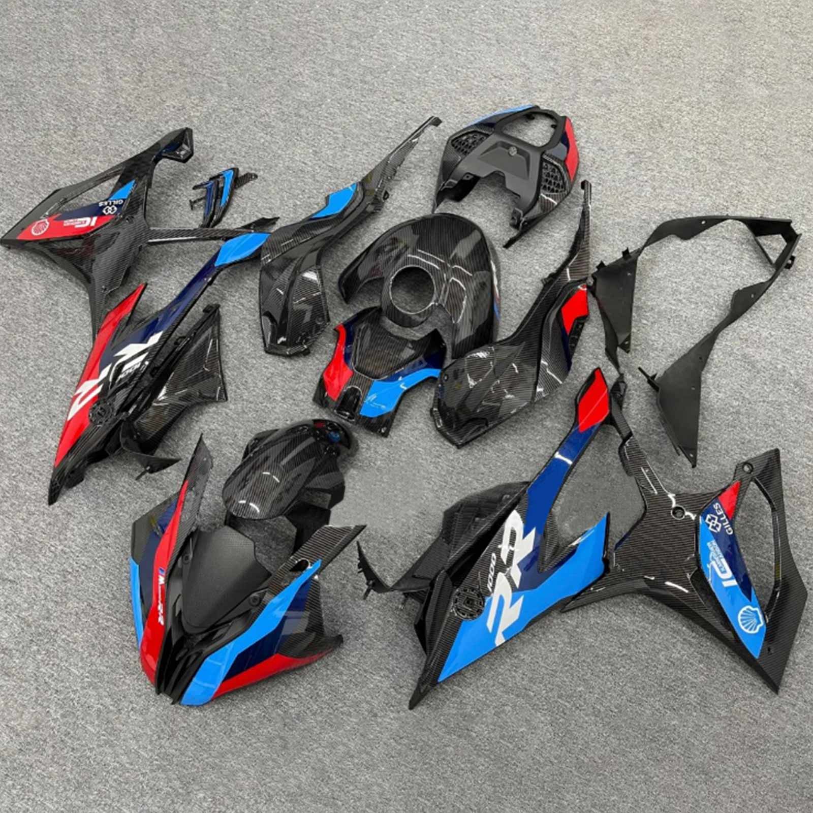 2019-2022 BMW M1000RR S1000RR AMOTOPART INJECTION FAIRING KIT BORDOWWORD PLASTIQUE ABS # 129