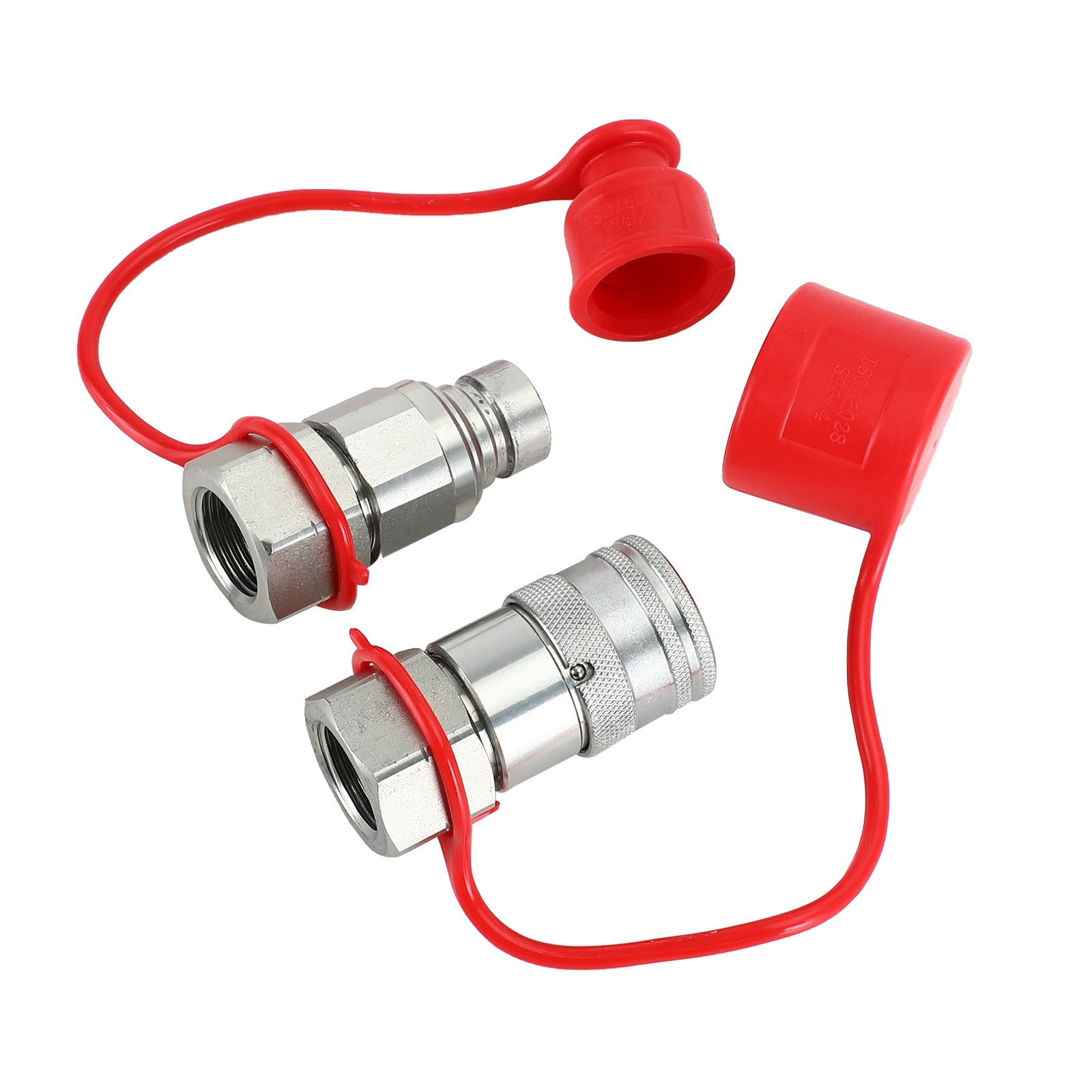 3/4" NPT-paar hydraulische snelkoppeling met vlakke voorkant voor skid-steer voor Bobcat ISO 16028