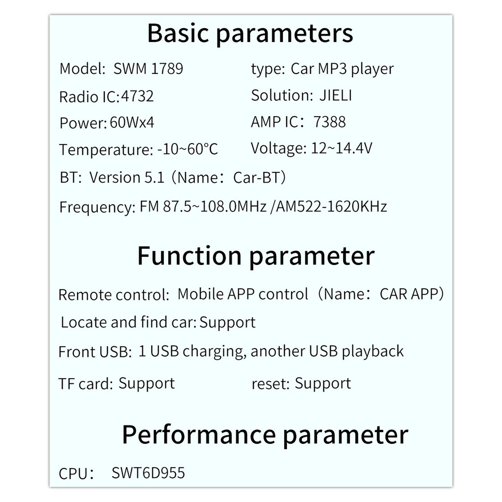 AI Spraakbesturing Bluetooth Stereo Radio FM Auto MP3 Speler Kaart U Disk Autoradio