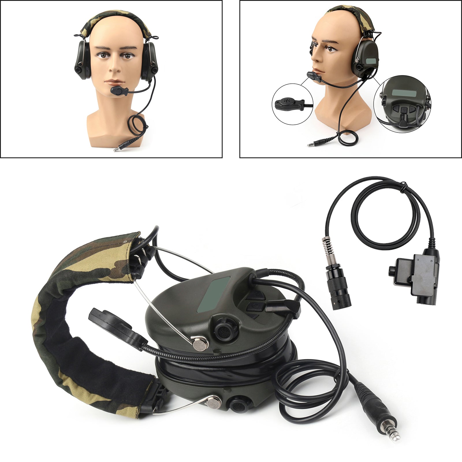 H60 Sound Pickup Noise Reduction CS-headset för AN/PRC-152 AN/PRC-148 U329 Radio