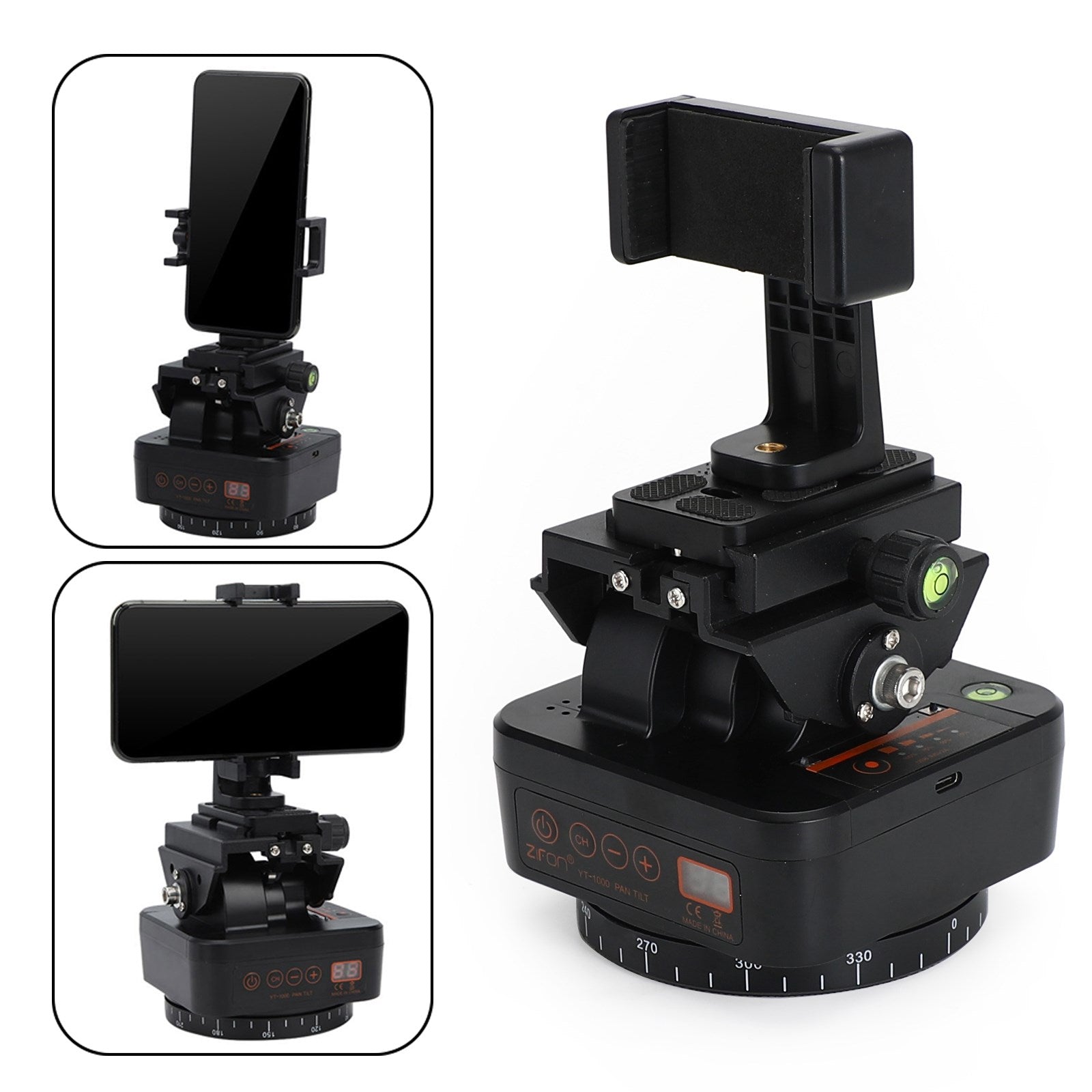 ZIFON YT-1000 Remote 360掳 Panoramic Rotating Tripod Head For Gopro DSLR Phone