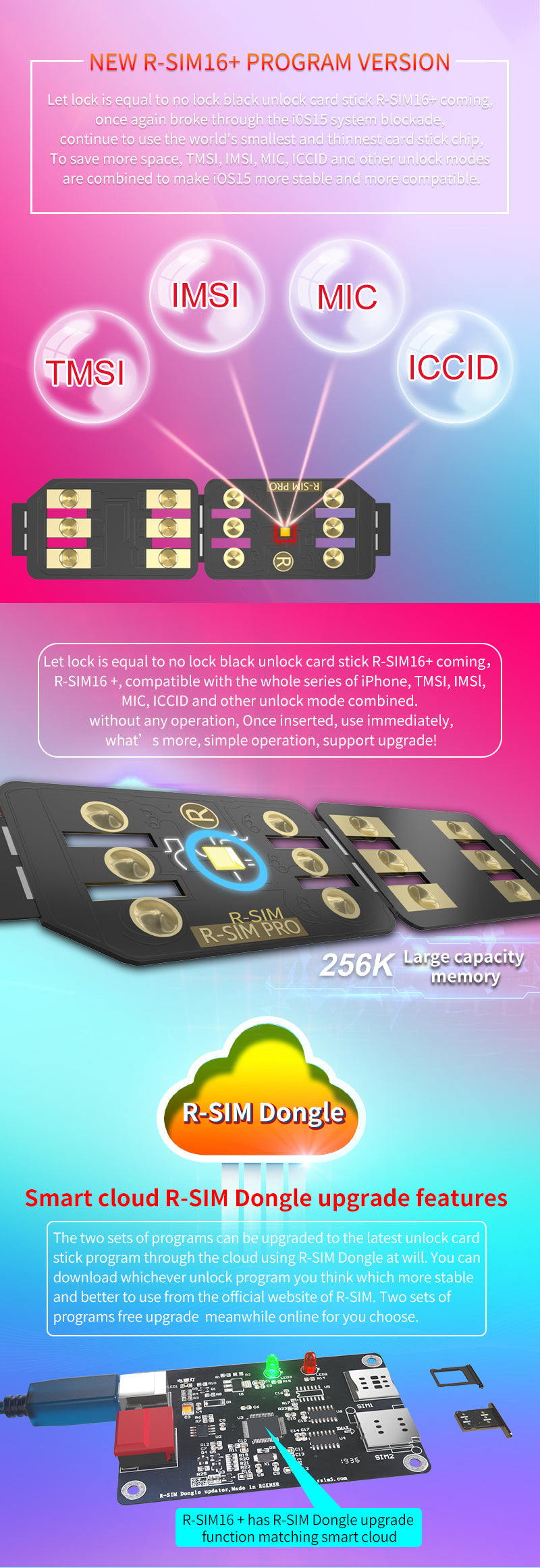 R-SIM 16+ Nano Lås opp RSIM-kort Fit for iPhone 13 Pro 12 Pro Max XS XR 8 iOS 15