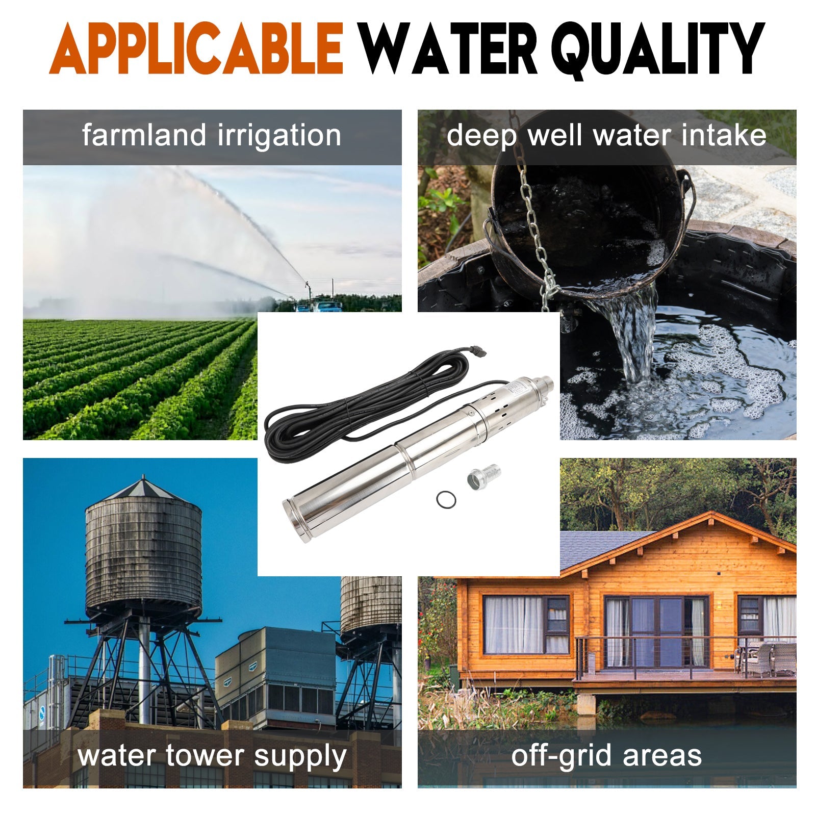 3" 24V 350W MPPT skrutkové solárne čerpadlo do vrtu, ponorné oceľové hlboké vrty