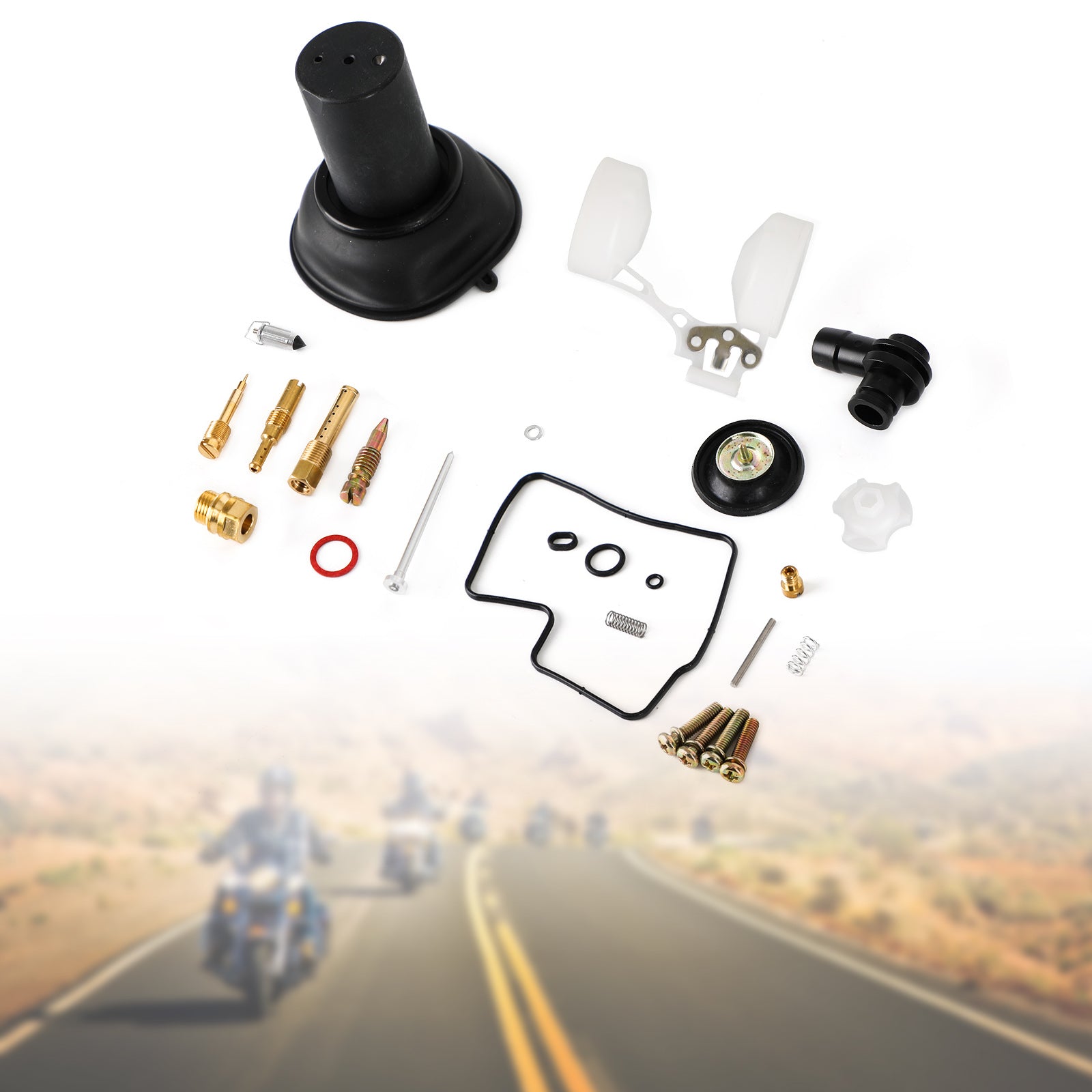 Forgasser, forgasserreparasjonssett med stempel & Flytemontering for Honda VLX400 Steed 400 Generisk