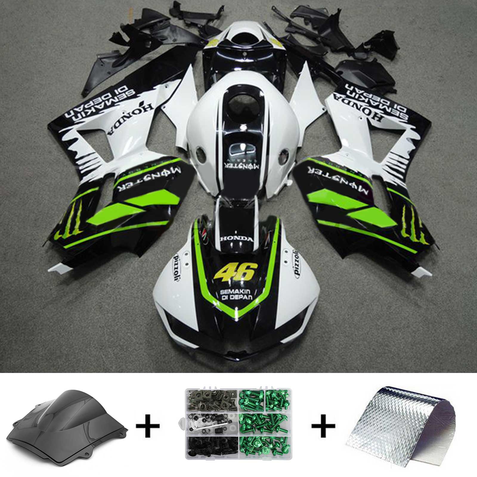2013-2020 Honda CBR600RR F5 Kit de camence d'injection Bodywork Plastic Abs # 164