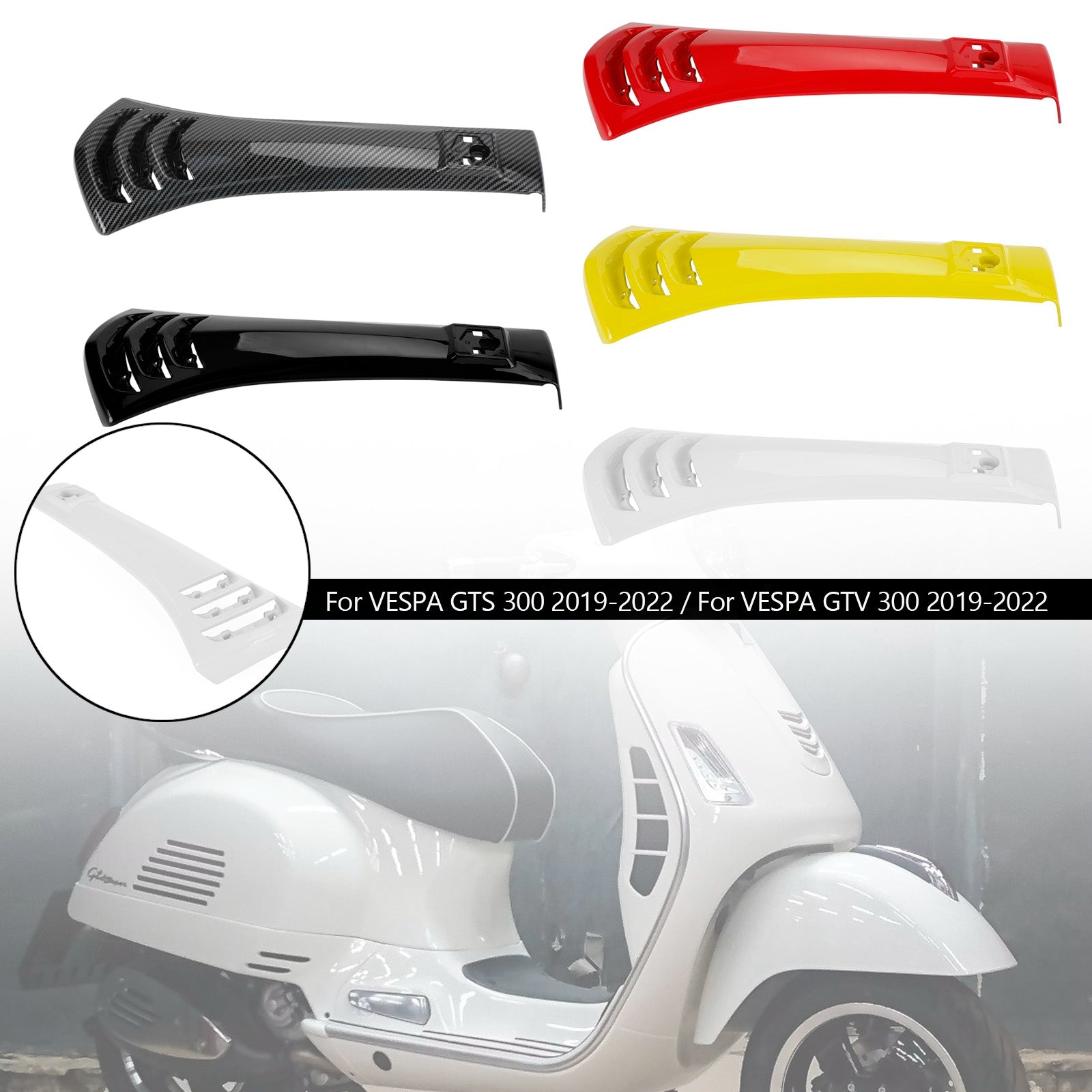 2019-2022 Vespa GTS300 GTV300 stuurhoorn hoofddeksel kuipband