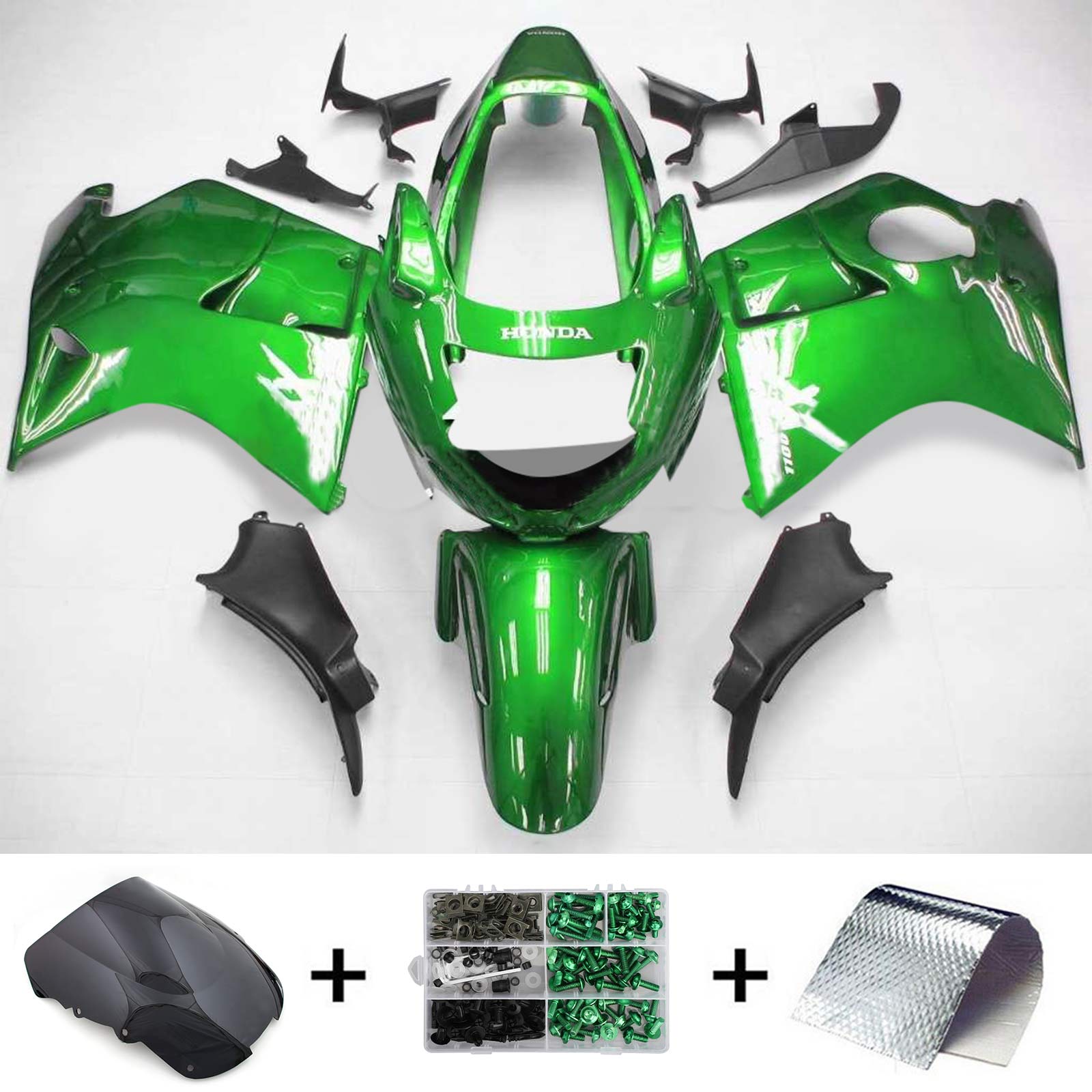 1996-2007 Honda CBR1100XX SuperblackBird Amotopart Injection Fairing Kit Bodywork ABS #112