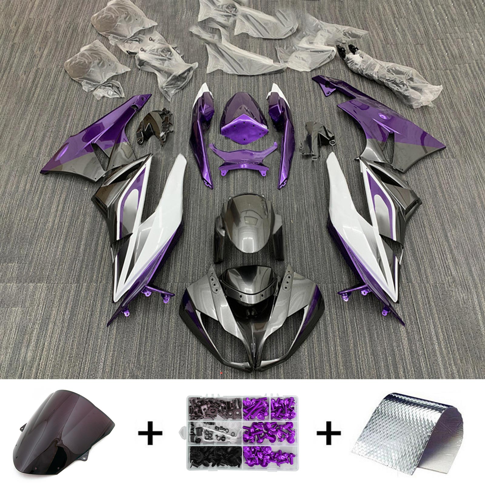 2009-2012 KAWASAKI ZX6R 636 Kit de carénage Kit de carrosserie en plastique Abs